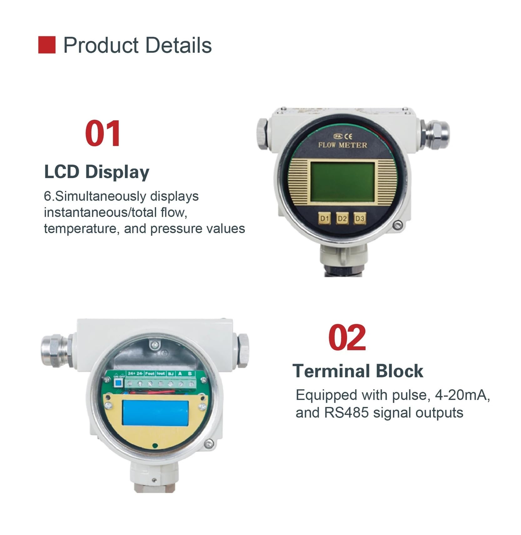 Medidor de flujo de gas de alta precisión con pantalla LCD, caudalímetro de turbina electromagnética de acero inoxidable DN80 DN100 Garantizar la estabilidad(DN80)