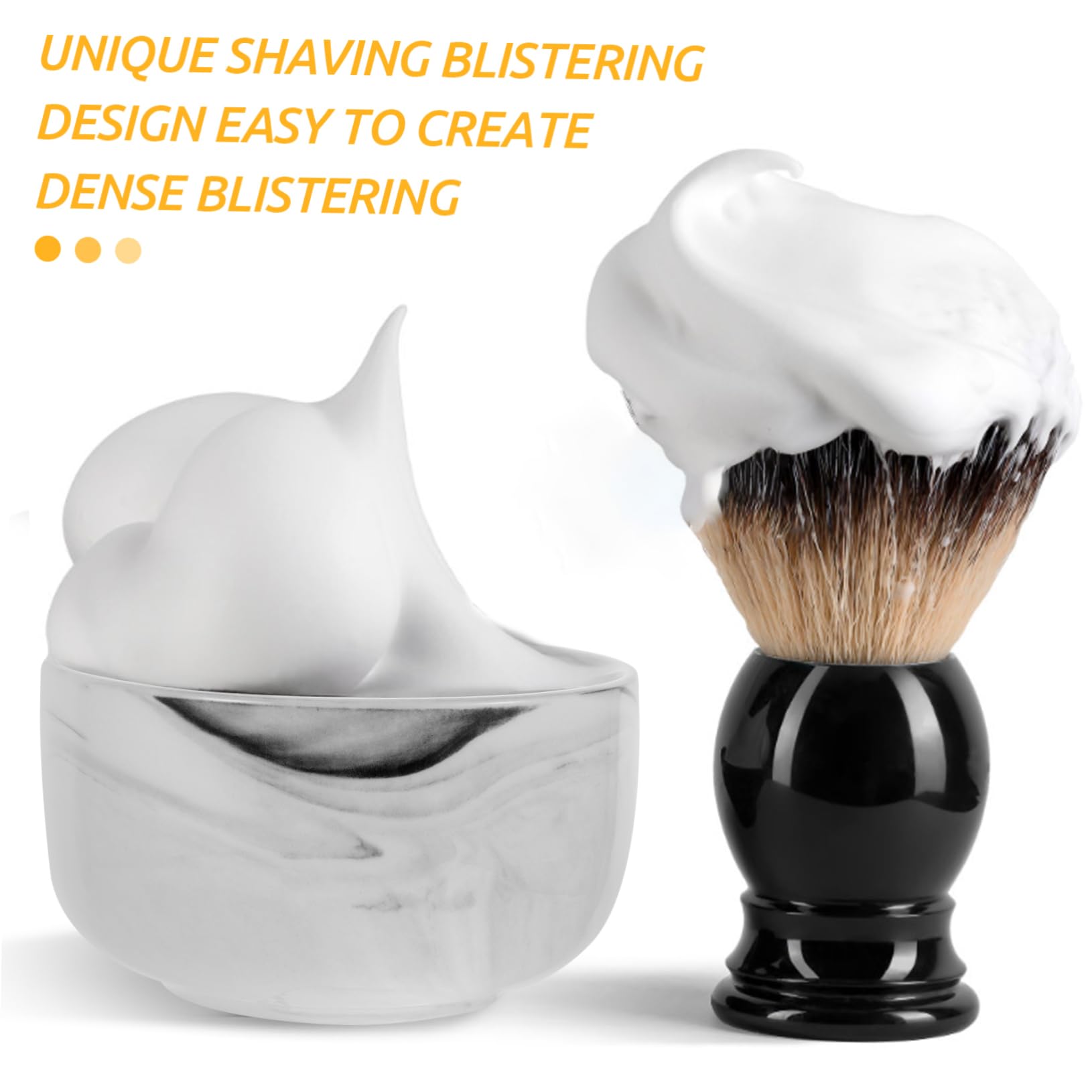 FOMIYES Marble Shaving Bowl Brush Set Sturdy Porcelain Large Open Mouth Anti-slip for Home