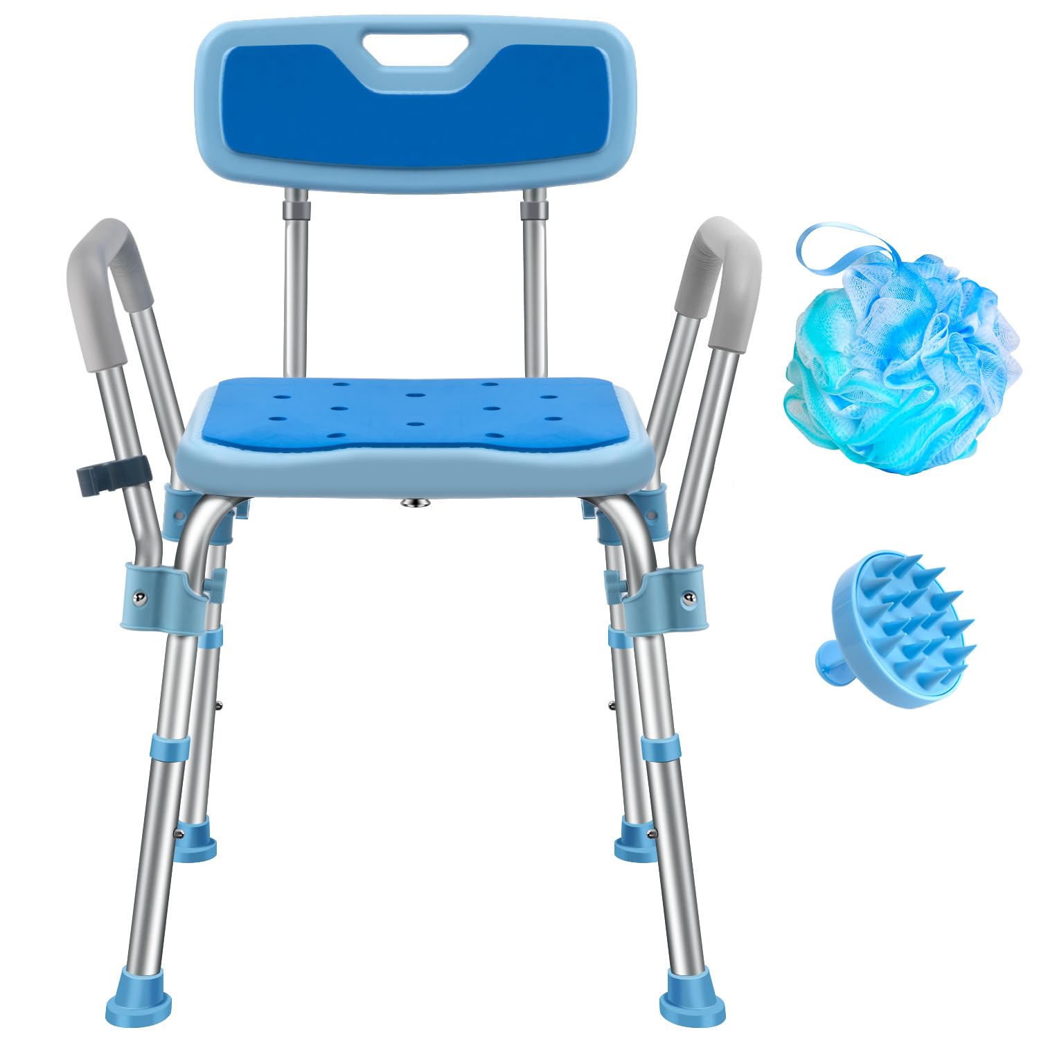 Sedia da doccia per doccia interna, panca da doccia per anziani e disabili, resistente sedia da bagno con braccioli e schienale, sedia da bagno per vasca da bagno, sedie da doccia per anziani