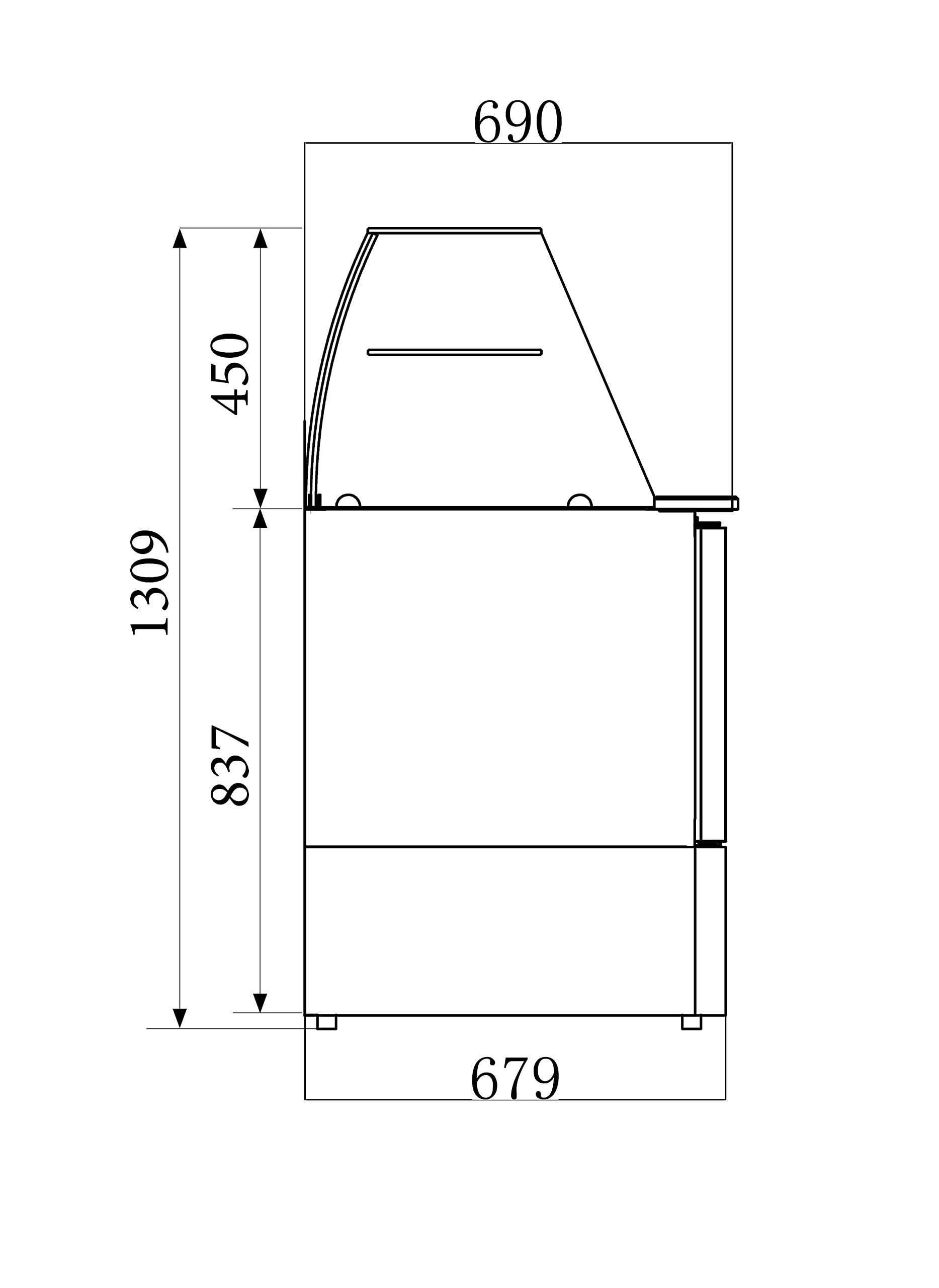 Saladette réfrigérée 4 GN 1/1 - Vitrine en verre 3 portes - Combisteel