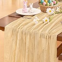 Vista 53 de Socomi - Camino de mesa de gasa, estilo bohemio y rústico, para primavera, Pascua, bodas, fiestas, baby showers, Halloween y decoración del hogar