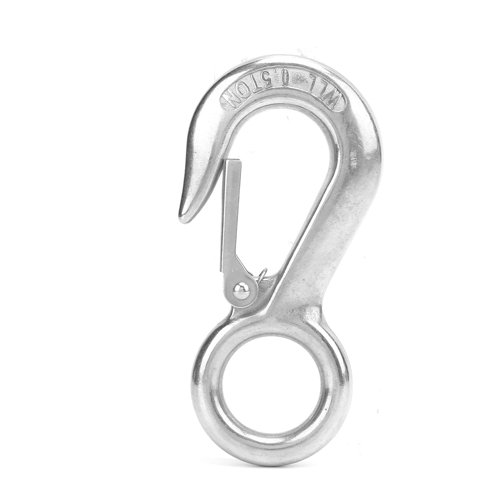 5Pcs Eye Snap Latched Hoist Crane Hook, Stainless Steel Cargo Lifting Hook, Load Bearing Hook Lifting Hook for Forestry Machinery, Land Transportation, Sturdy