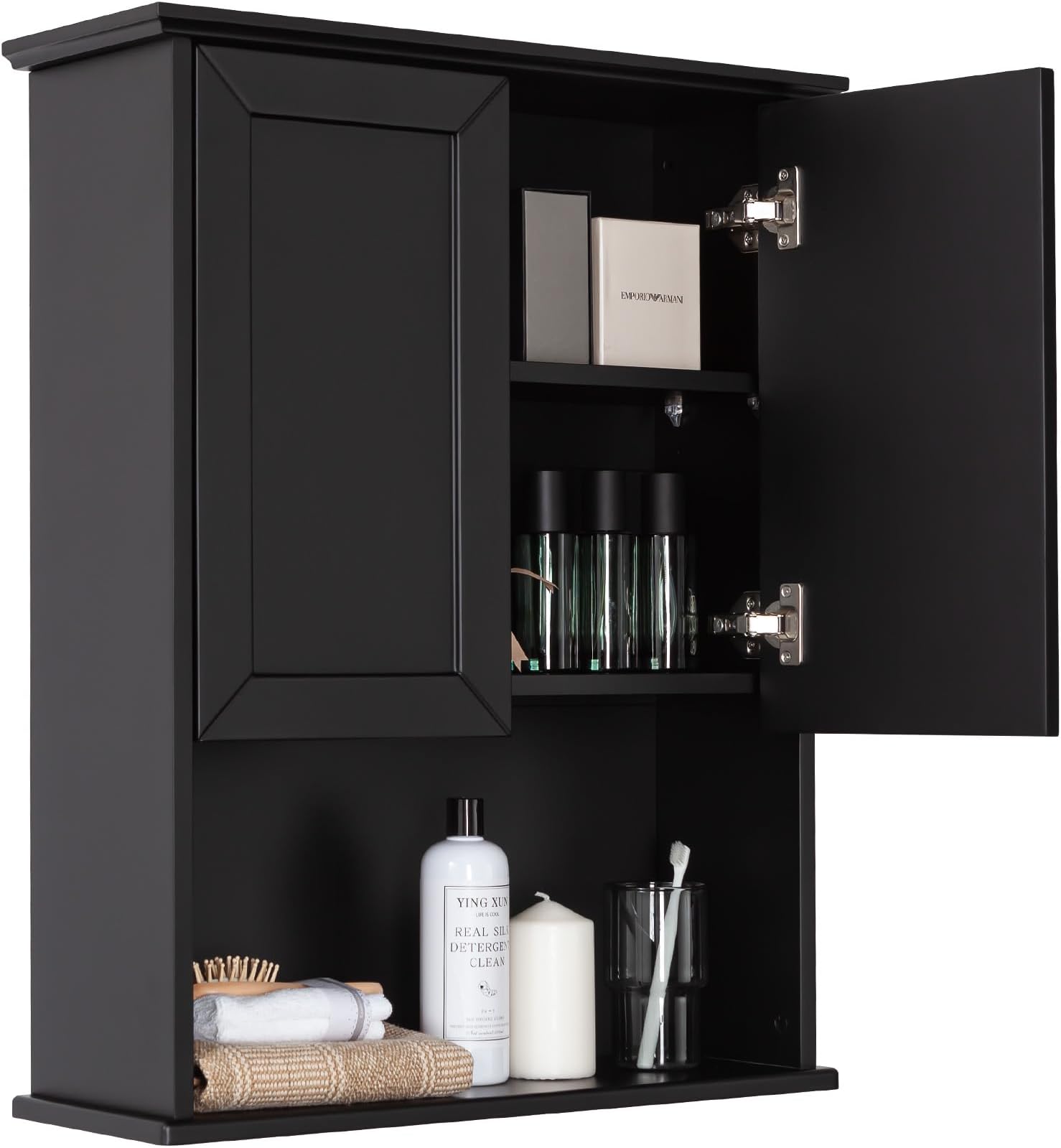 Amazon.com: Mirrors and More White Recessed Medicine Cabinet with White ...