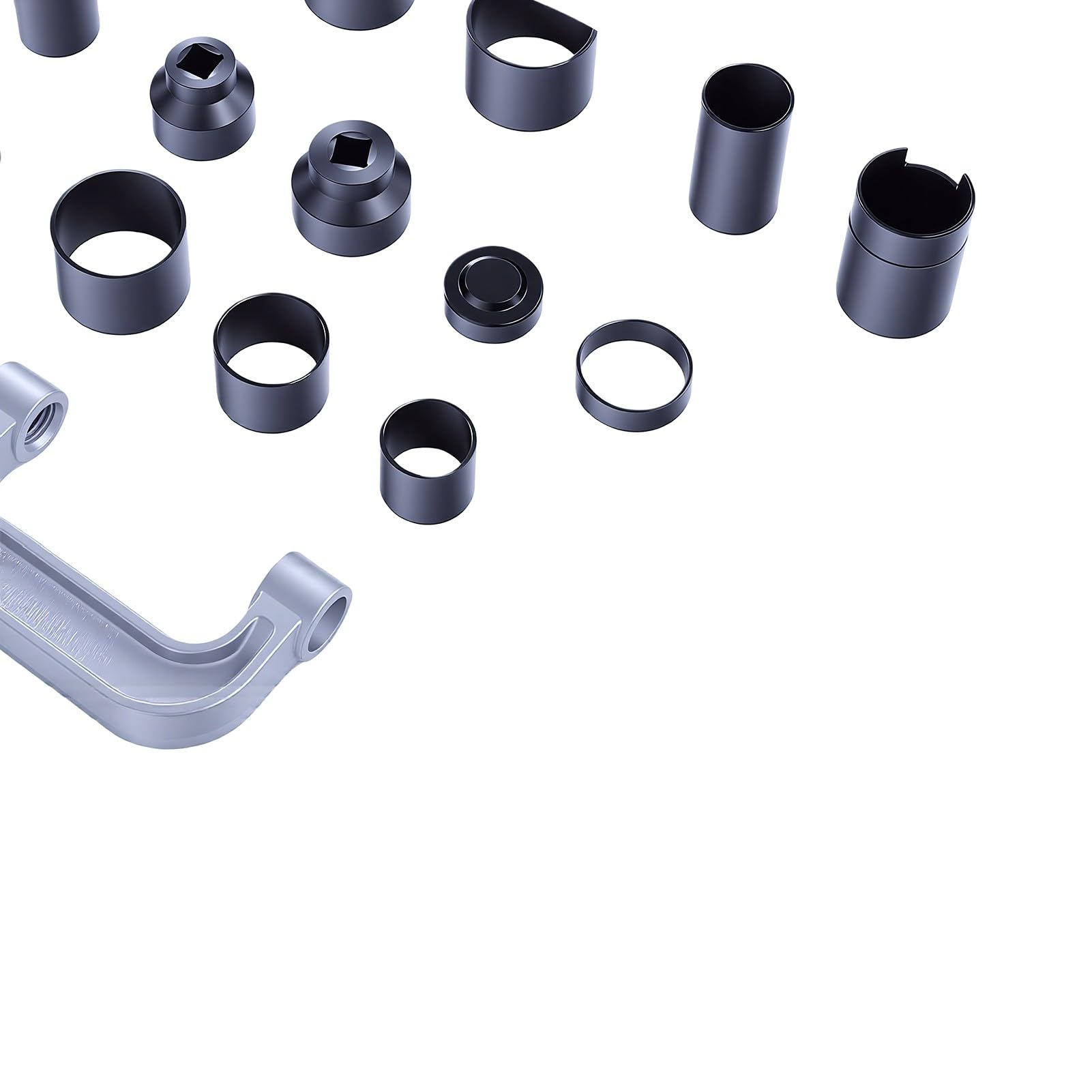 AMONIDA Kit Pressa per Giunti Sferici e a U Motor Tech, 23 Pezzi, per la Manutenzione di Autocarri Leggeri, Componenti Metallici Versatili Inclusi