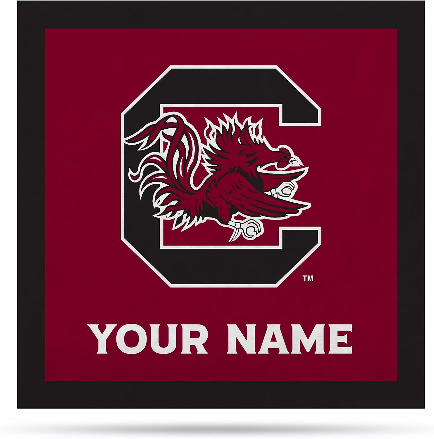 Rico Industries NCAA South Carolina Gamecocks Personalized 23" X 23" Felt Wall Banner - Sports Decor for Man Cave, Game Room, Office & Bedroom - Made in The USA