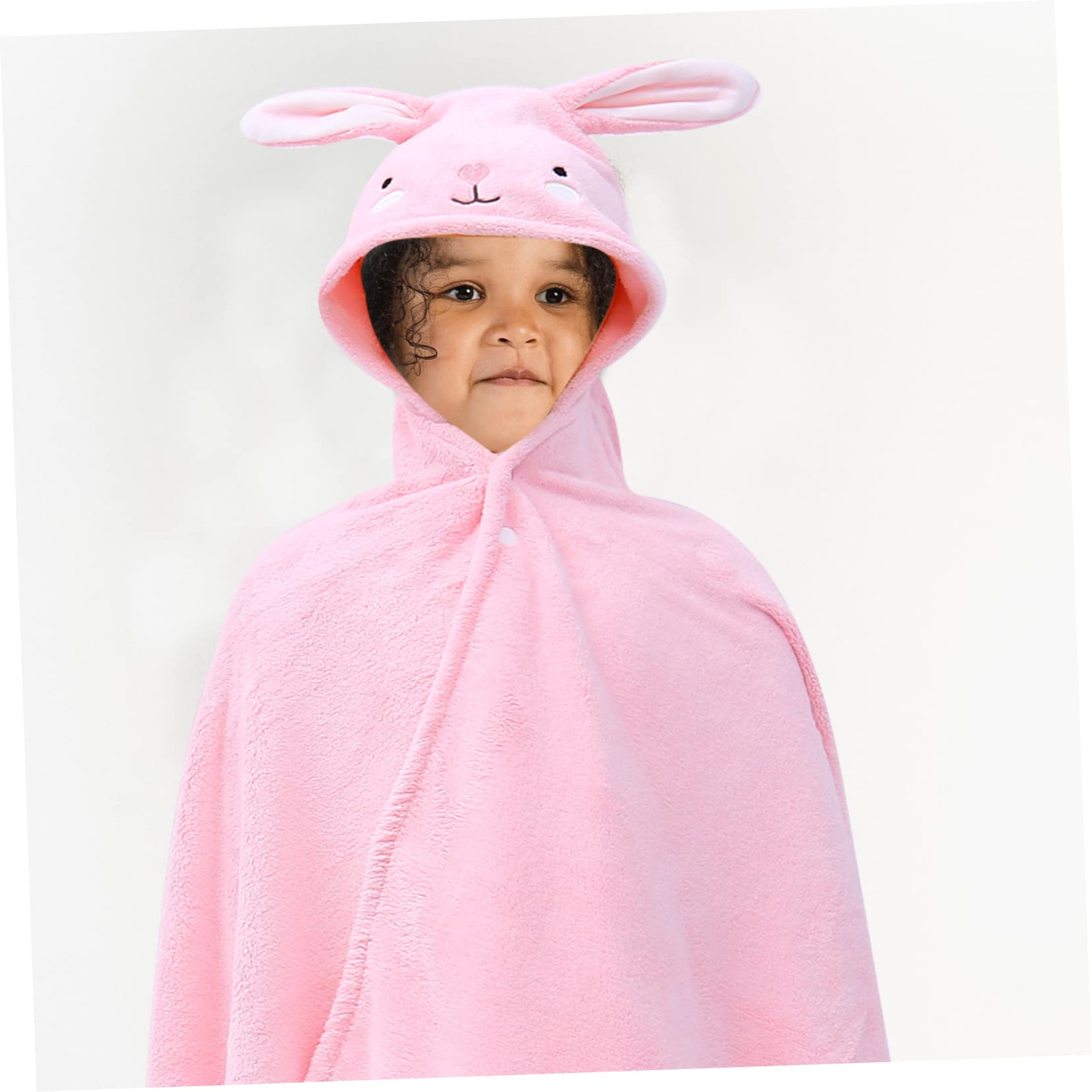 1 Pieza Toalla de Baño con Capucha para Diseño de y Absorbente para Bebés y Pequeños Color Rosa con Conejo