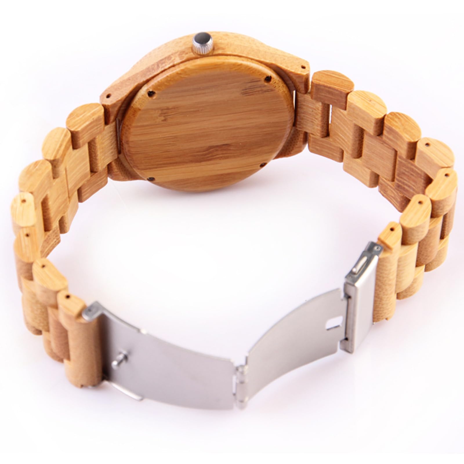 findtime Reloj de madera para hombre, reloj de pulsera de madera de bambú natural, cuarzo, analógico, de madera, sencillo