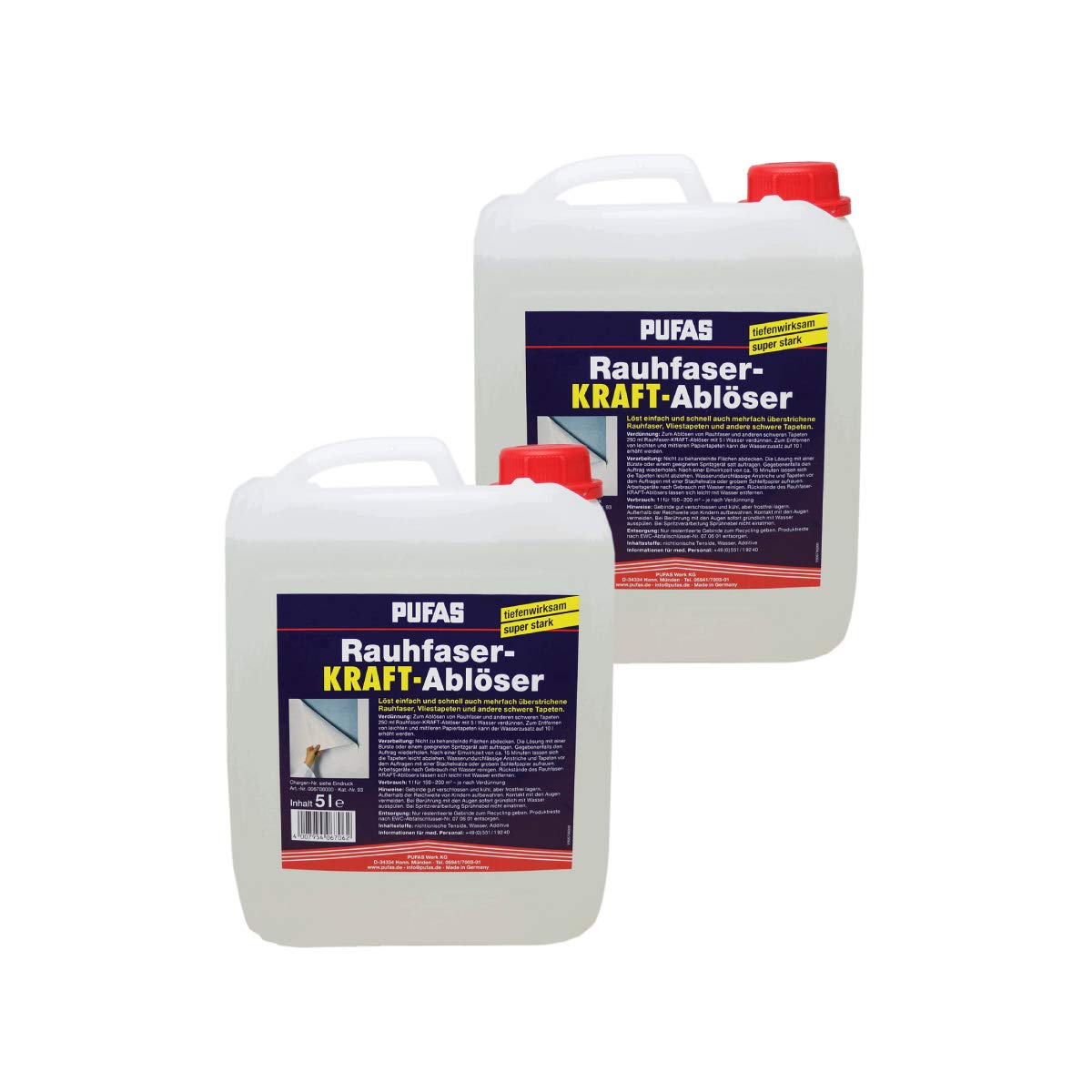 Sparset: 2x Pufas Rauhfaser KRAFT-Ablöser 5 Liter
