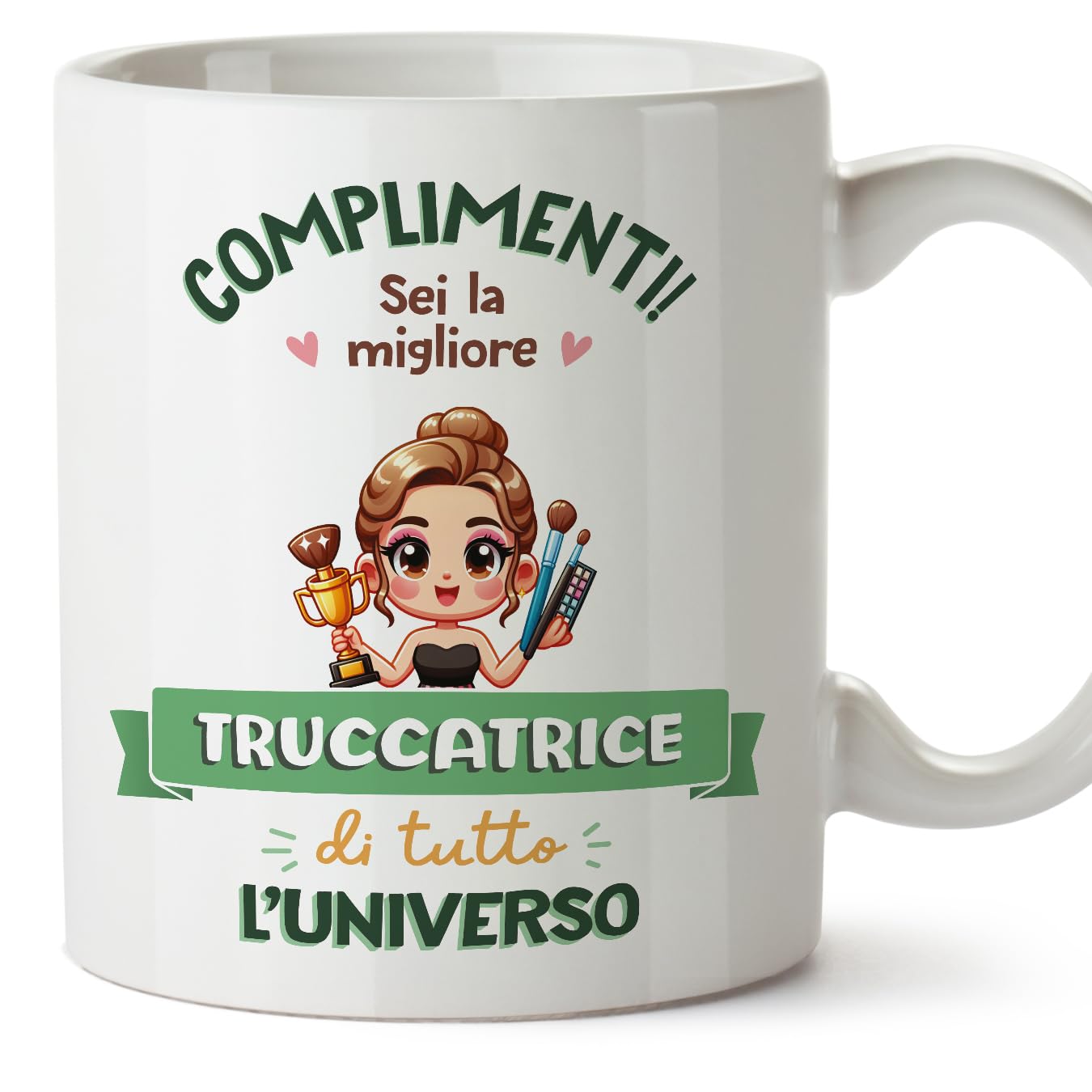MUGFFINS Make-UP Artist Woman Mug - in Italian - Miglior Universo Trofeo - Funny Gift for Colleagues - Ceramic 11oz Mug โ image 1