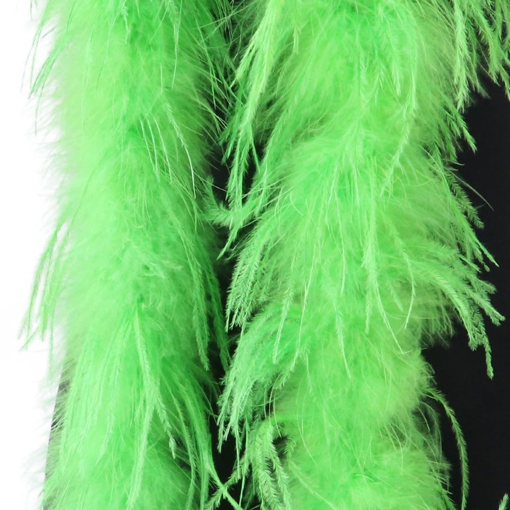 Bufanda de plumas de 2m verde para fiestas temáticas de los años 20 y bodas de noche