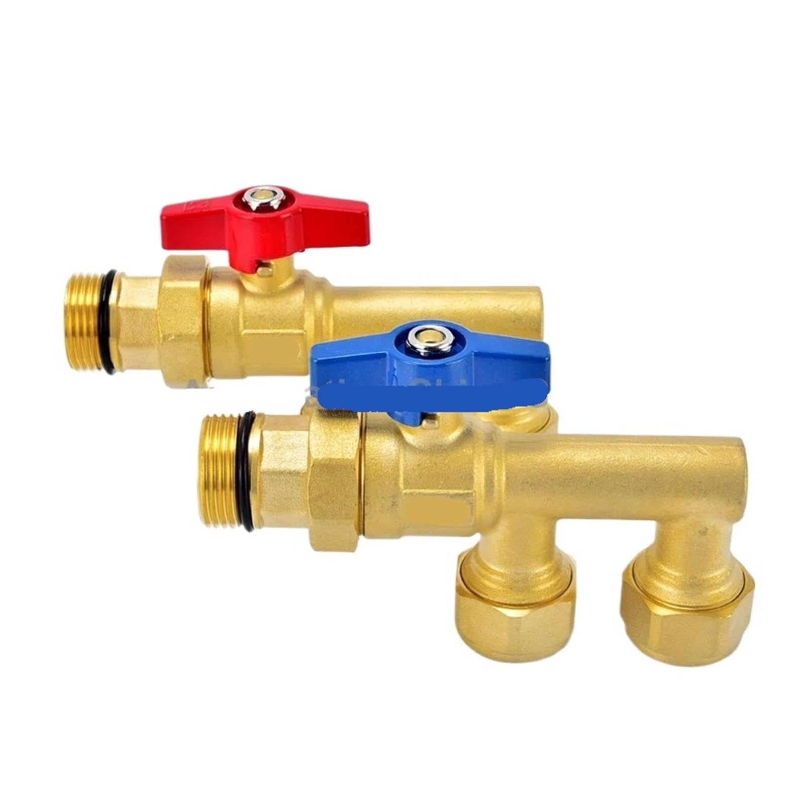 1 Uds válvula de bola de latón de tres vías tipo F colector de doble cabeza 1620 2025 G1 "G3/4" adecuado for agua, petróleo y Gas Natural(1620 G1 Male Red)