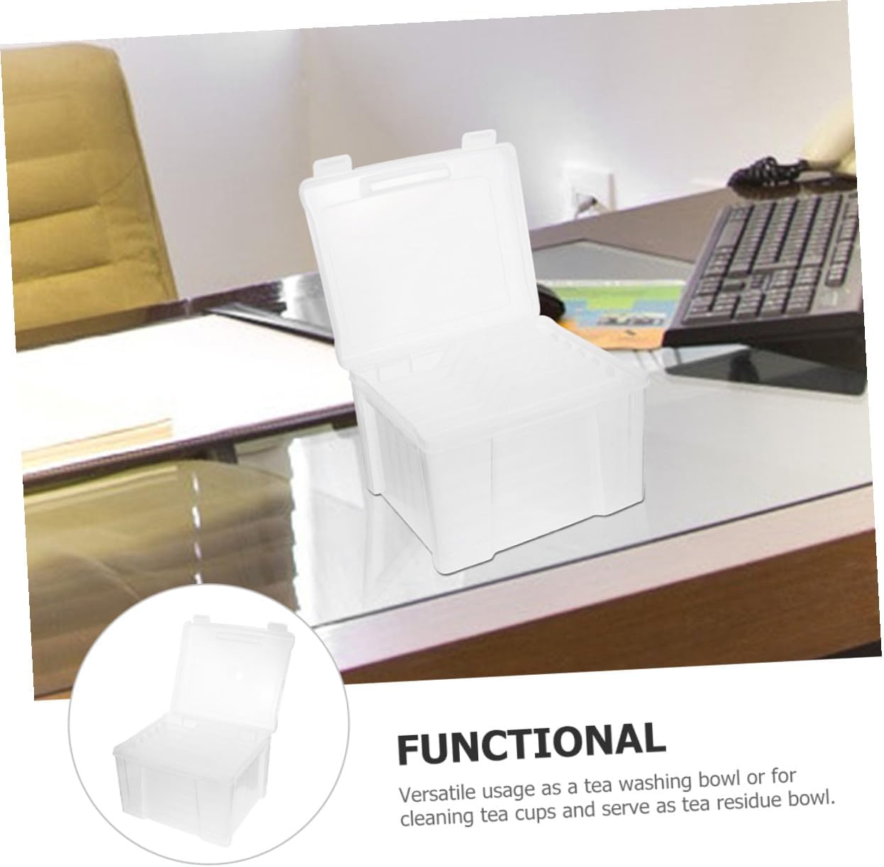 STOBAZA Photo Storage Box Organizer with 6 Adjustable Compartments Plastic Photo Holder Storage Container for Scrapbook and Greeting Card Organization