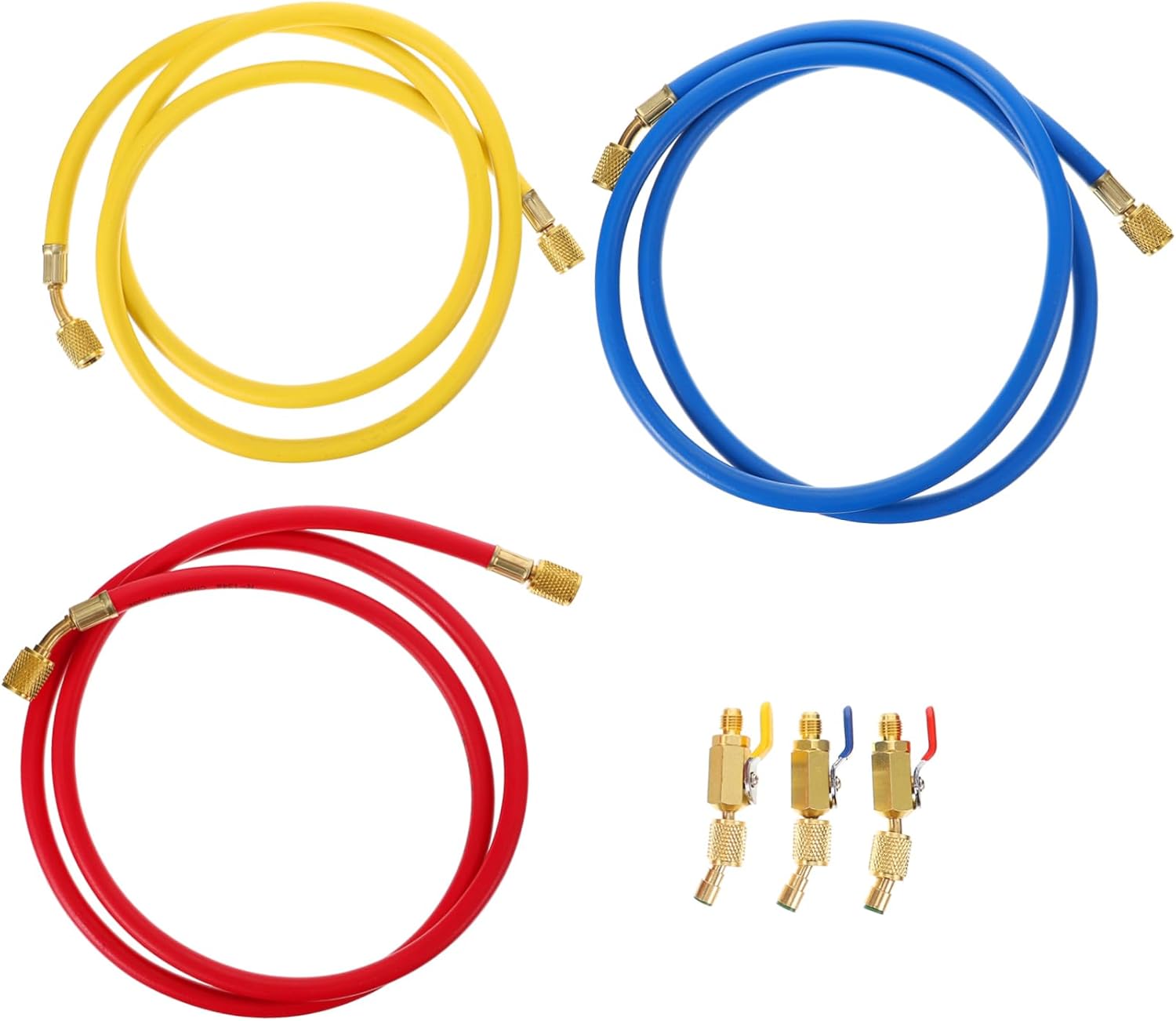 Ciieeo 3Pcs Charging Hose with Ball Valves for Durable Automotive Filling Tool for Car Systems