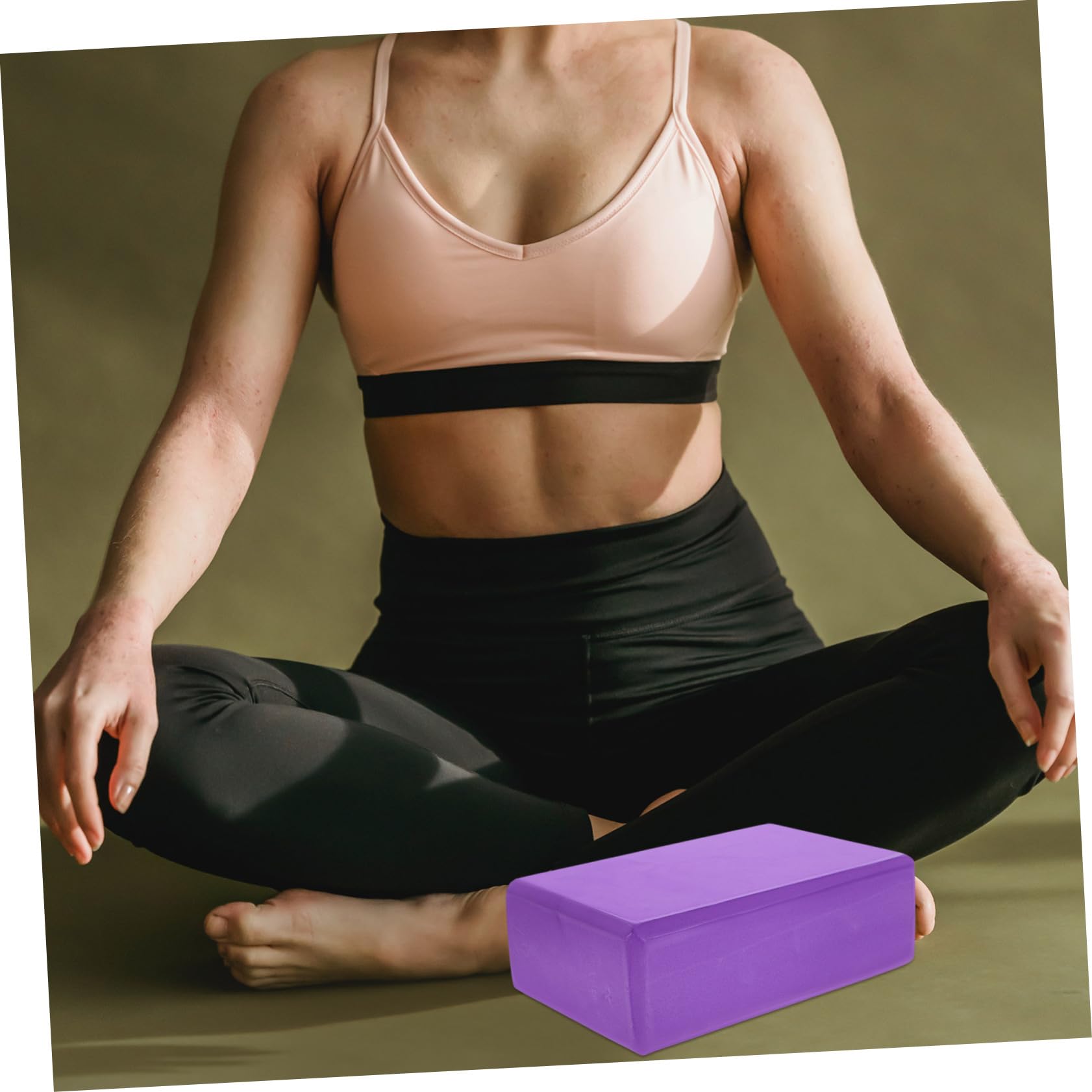Yardwe Set da 3 Pezzi Blocchi Yoga in Eva con Cinturino di Estensione, Design Leggero e Presa Confortevole per Migliorare Flessibilità e Stabilità Durante Sessioni di Yoga
