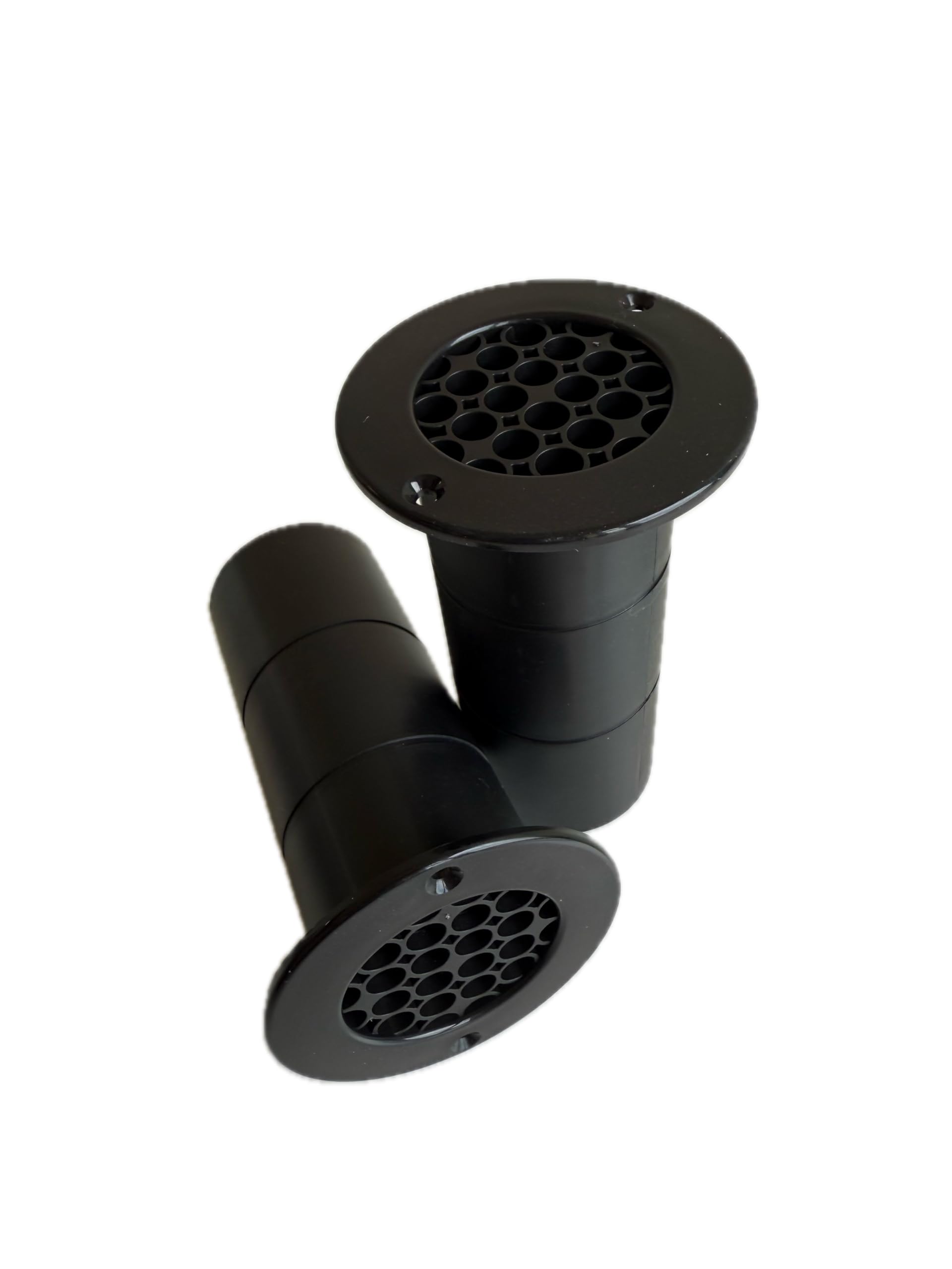 2 x Gas Drop Vent Caravan Motorhome Van Conversion 120mm x 75mm with Cut Out Markers Black Self Build