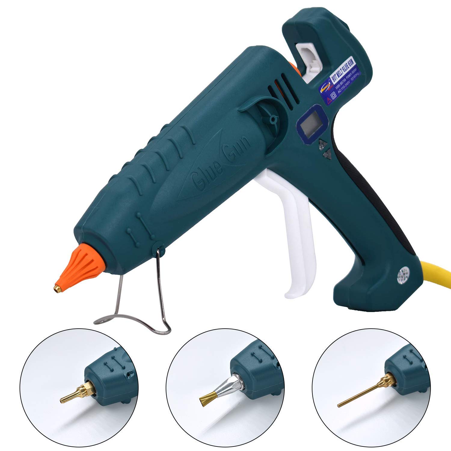 Full Size Hot Glue Gun 500 Watts High Power Industrial Manufacture Thermostat Temperature Adjustable LED Digital Display 0.43