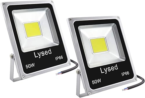 Miniatura 8 de Lysed Luces de inundación LED de 50 W 12 V, paquete de 2 unidades, DC 12V-60V Luz de seguridad blanca luz de seguridad al aire libre IP66 Luces de