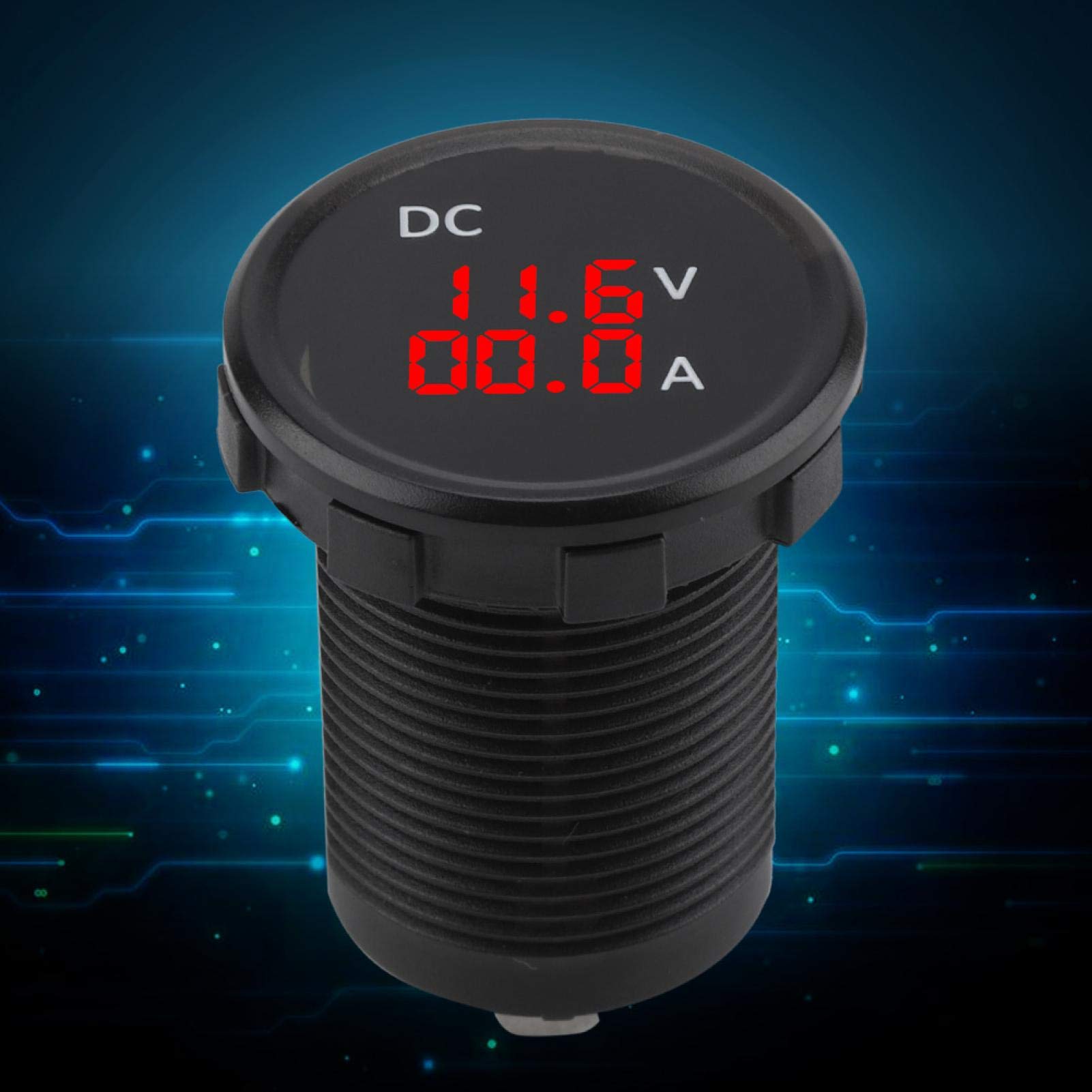Medidor de Voltaje del Automóvil, DC 12V-24V LED Voltímetro Digital Medidor de AmperíMetro Medidor de Amperios Medidor de Voltios para Automóvil Motocicleta Barcos