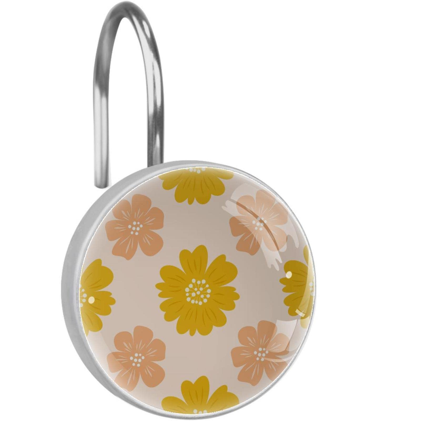 Rideau de douche floral jaune : apportez du soleil dans votre salle de bain avec ces 12 crochets
