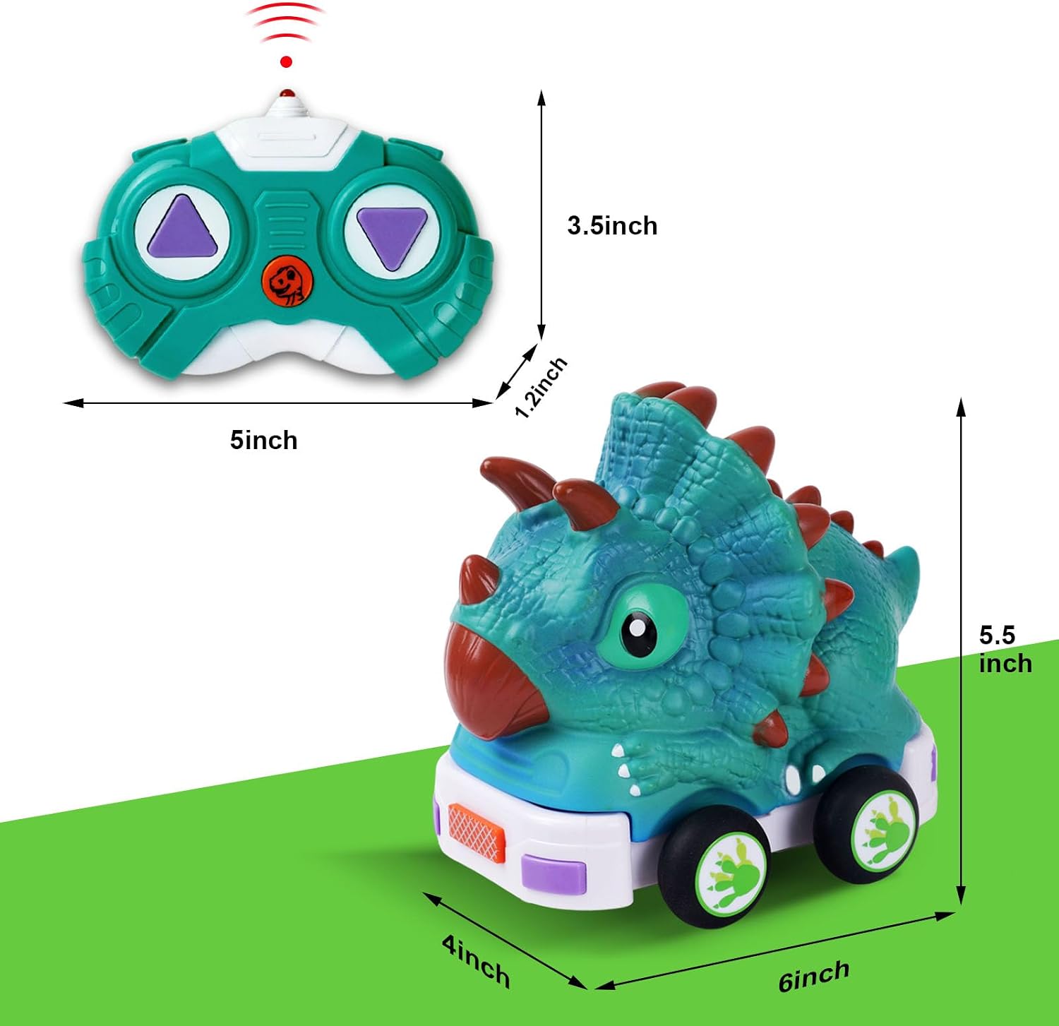 Coche Teledirigido Coche RC Dinosaurio Kssvzz - 8 Ruedas 2.4Ghz Transformable Para Niños Coche Teledirigido 8 Ruedas