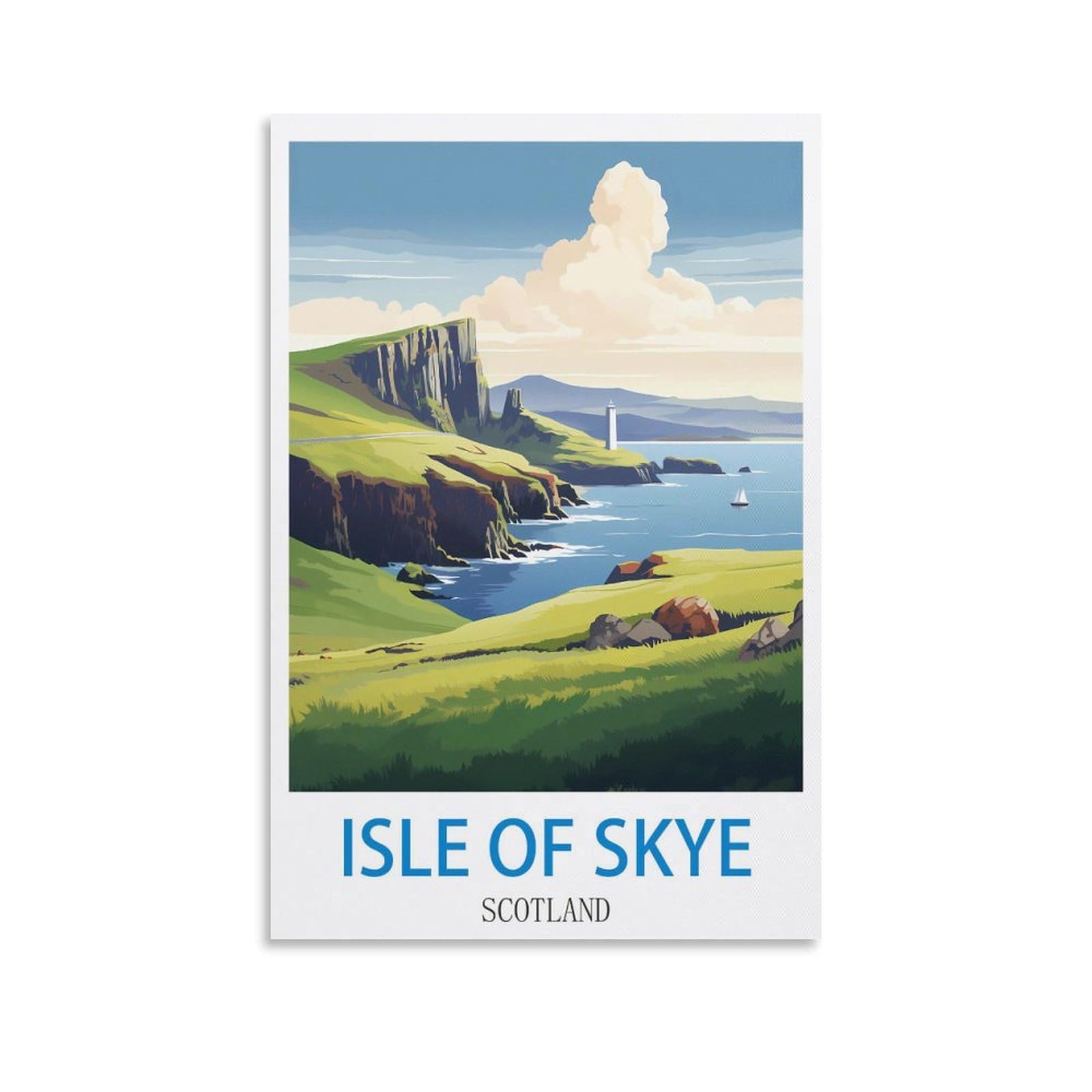 Naegv V318 5D Diamond Art Kits Adults，Isle Of Skye Scotland Diy Diamond Painting Cross Stitch Full Drill Crystal Rhinestone Painting Embroidery Paintings 50X60cm