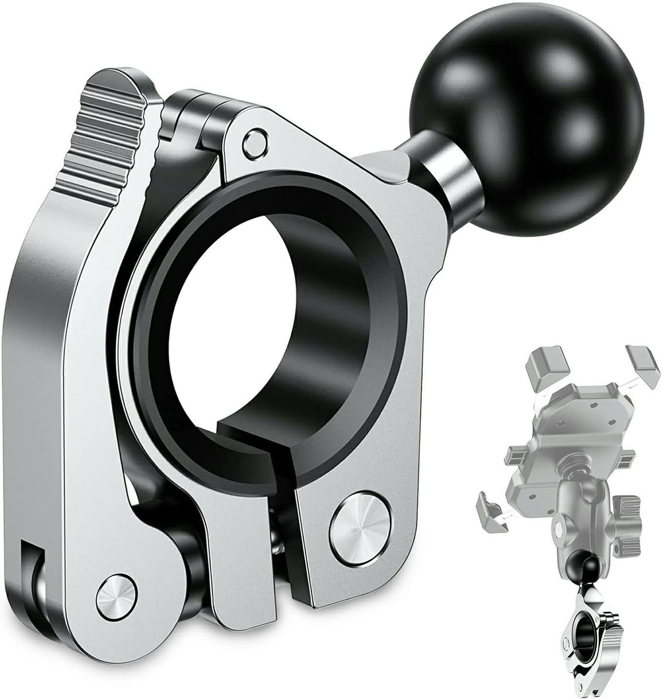MEISO Aluminum Alloy 1'' Ball Mount for Handlebars 0.5'' to 1.26'' in  Diameter Tool-Free Installation Handlebar Ball Mount Compatible with RAM  Mounts ...