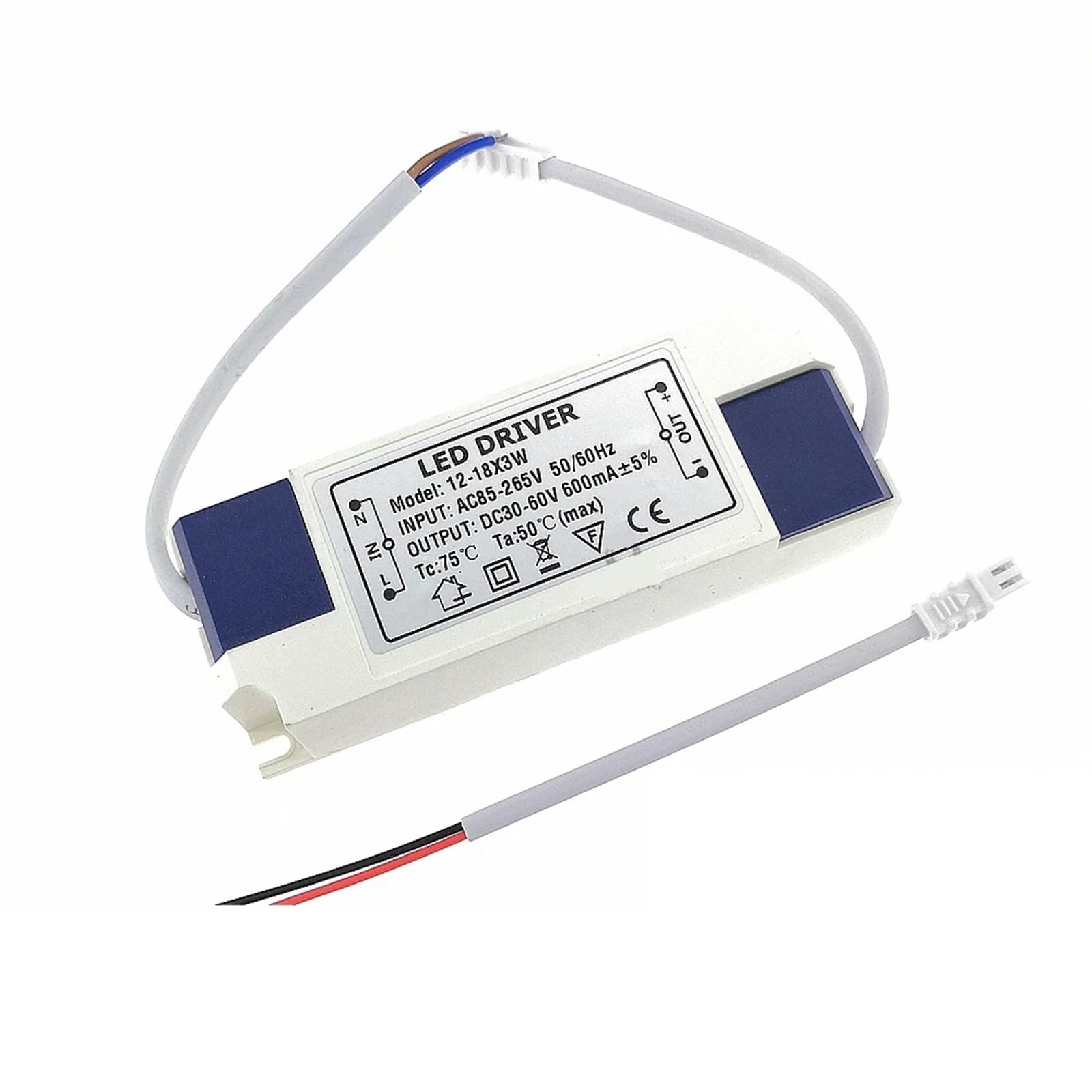 FCARUMIQP 1PCS LED Driver 600mA AC85-265V 3W9W12W18W30W36W50W 1x3W 2-3x3W 4-7x3W 8-12x3W 12-18x3W 18-25x3W Lighting Power Supply(12-18x3W DC30-60V)