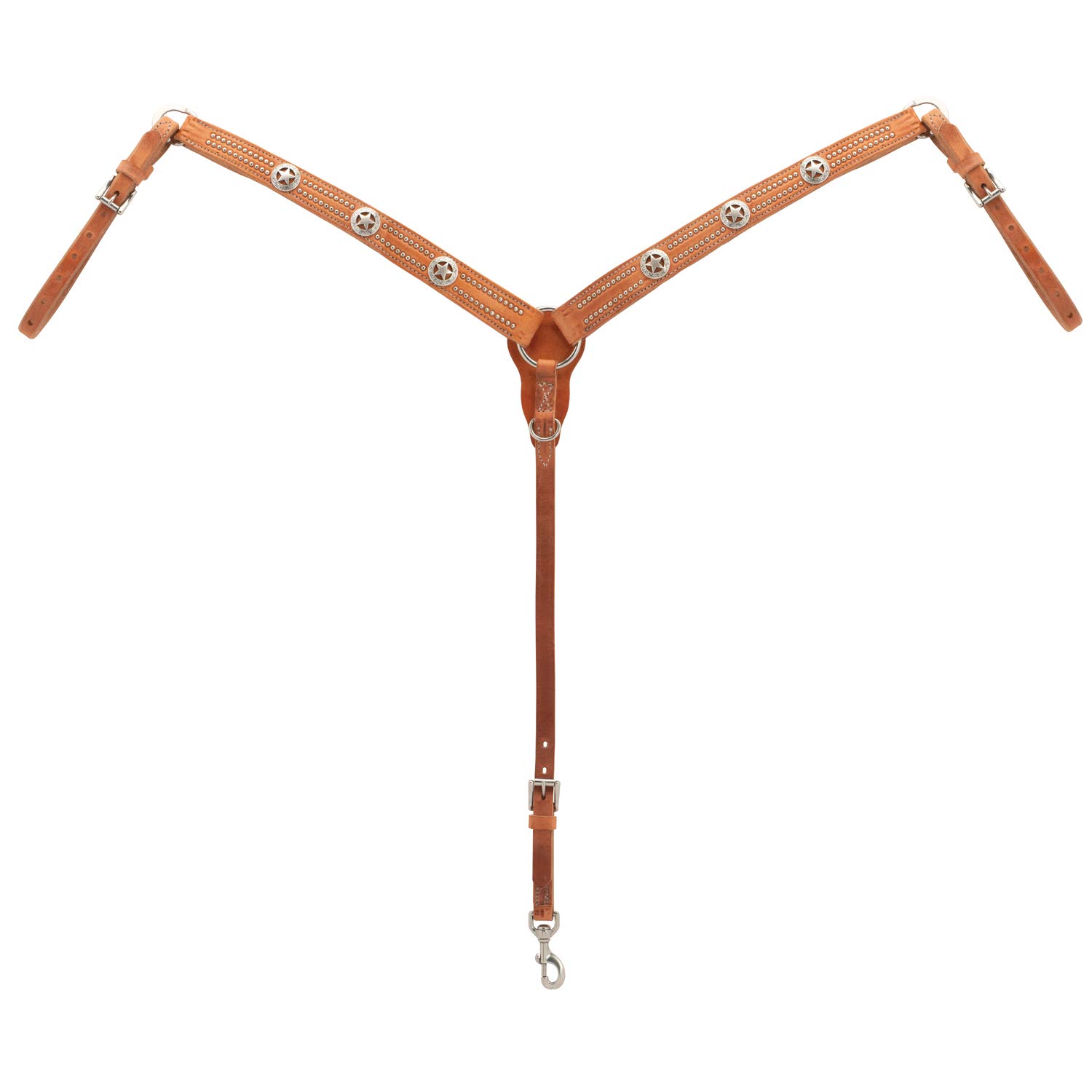 Weaver Leather Collar de Pecho Unisex para Adultos Texas Star Tapered Hermann Oak Arnés Cuero Cuello Pecho Oxidado Average Horse