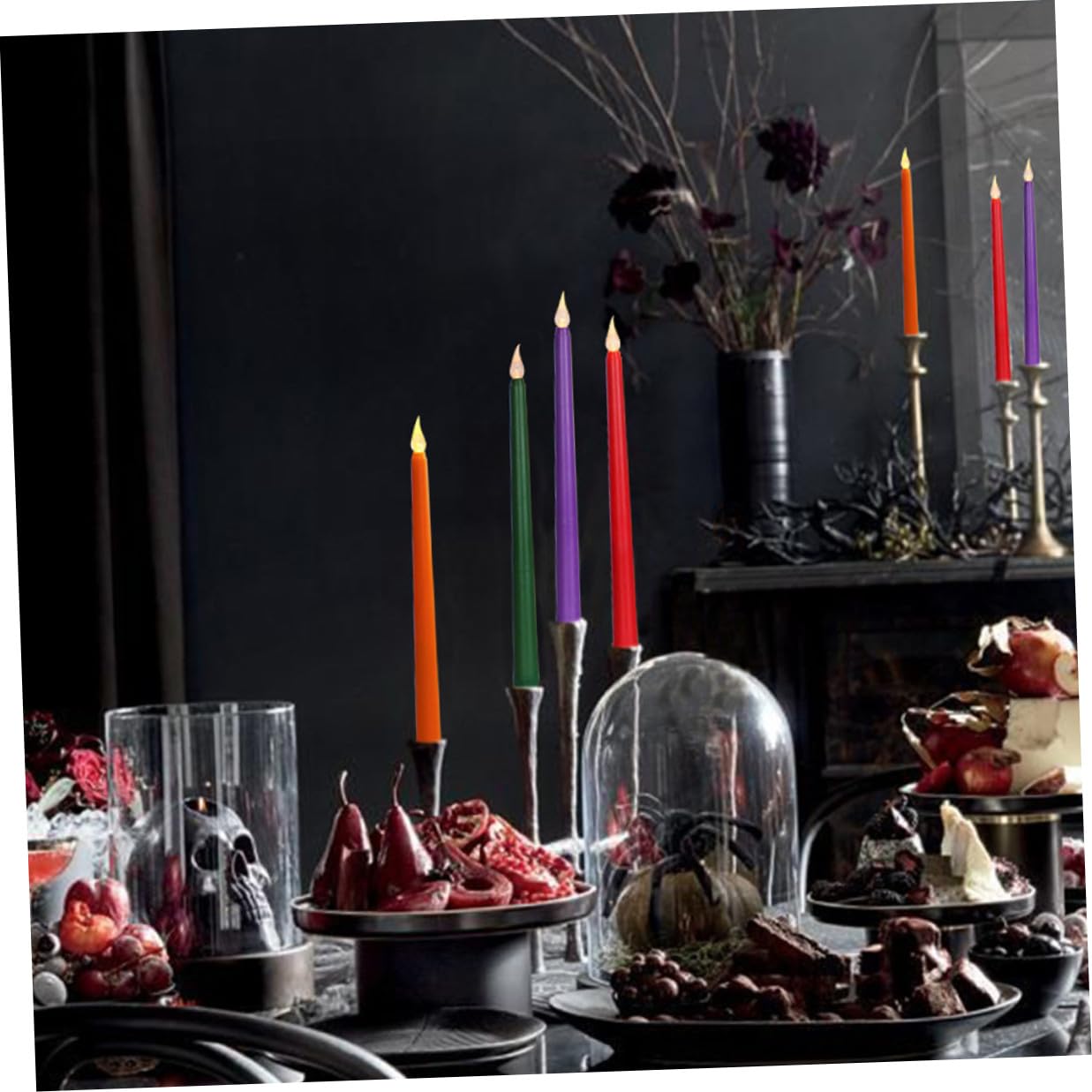 Lurrose Candele Elettriche LED senza Fiamma Rosse Alimentate a Batteria 2 X Aaa 12 Pezzi Design Realistico e Lunga Durata, per Feste e Decorazioni da Scrivania