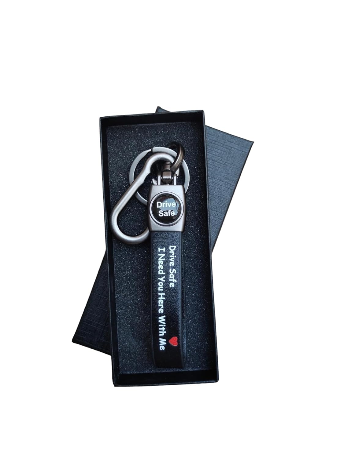 Premium Leather Drive Safe Keychain I Need You Here With Me Keyring For Valentine's Day Gift For Boyfriend/Husband/Dad/Girlfriend/Wife/Daughter/Son Key Chain For You Loved One,Black