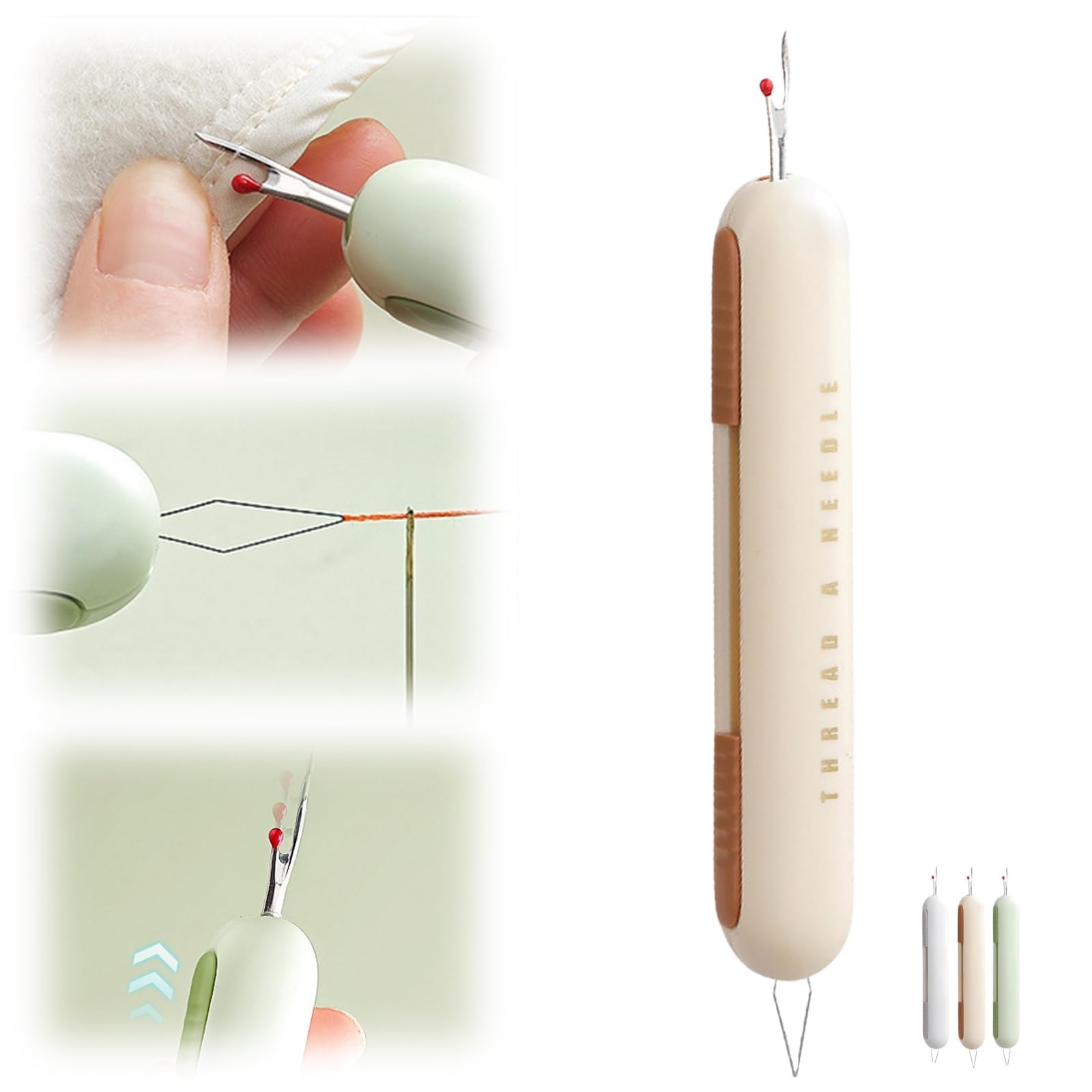 2024 Upgrade 2 in 1 Needle Threader Seam Ripper, Needle Threaders Seam Rippers for Sewing, Needle Threading and Seam Kit Seam Ripper Tool for Elderly and Sewing Enthusiasts（Pink）