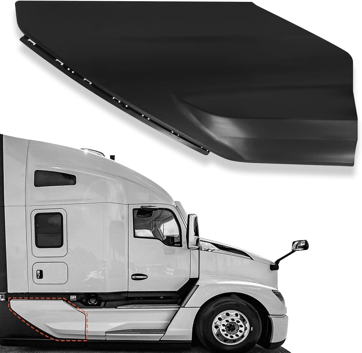 Rear Side Fairing Panels For Kenworth T680 2022 2023 2024+ (Center Skin) OE Replacement Right Passenger Side Fairing Skirt Panel for T680 Accessories (Passenger Right Side)