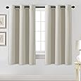 RYB HOME Small Curtains Blackout - Privacy Energy Efficiency Mini Curtains for Kids Bedroom RV Camper Windows Trailer Bathroom Kitchen Cabinet Window Tiers, W 29 x L 36, Light Yellow, 2 Panels