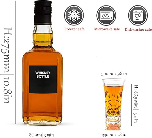 Miniatura 2 de JAIEF Juego de 3 vasos de tequila con base pesada, vasos cordiales de 2 onzas