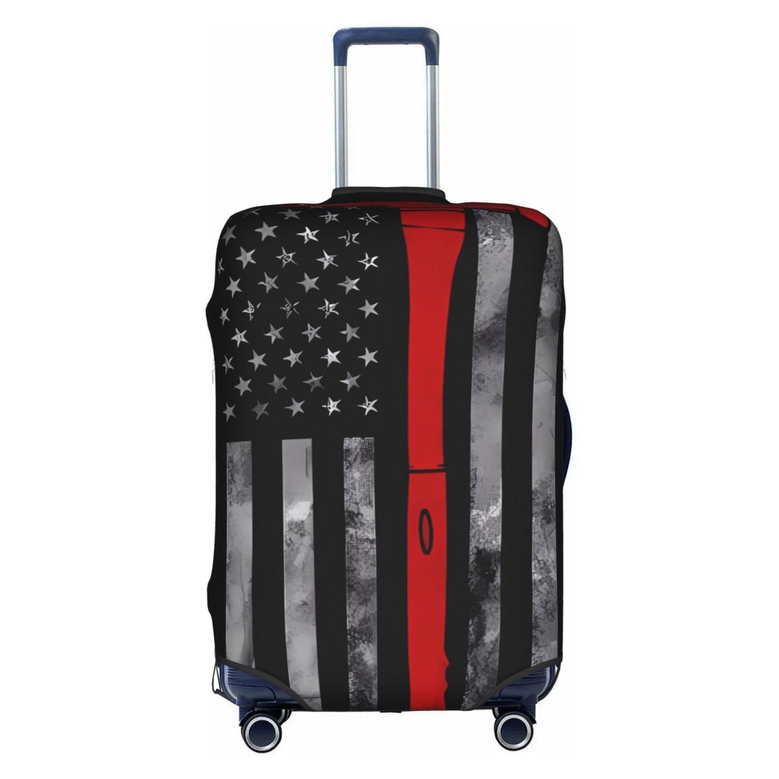 FJWSLCH Housse De Bagage Pour Valise De Pompier - Approuvée Par La TSA - Élastique - Anti-rayures - Lavable - Convient Aux Bagages De 45,7 à 81,3 Cm, Noir/blanc