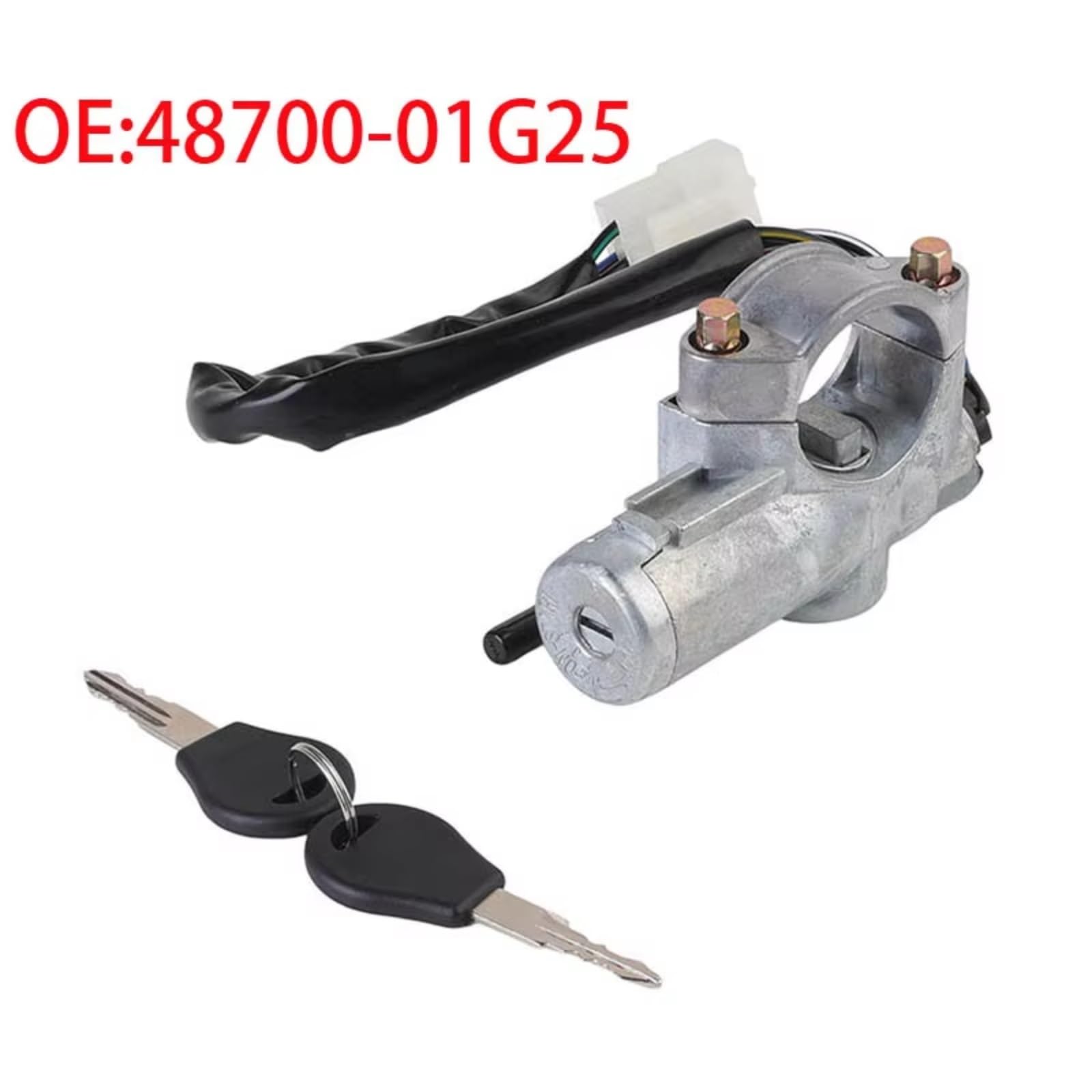 Set Blocchetto Accensione Compatibile con Nissan per D21 Pickup LHD Cilindro della serratura di accensione 2 chiavi 4870001G25 4870001G26