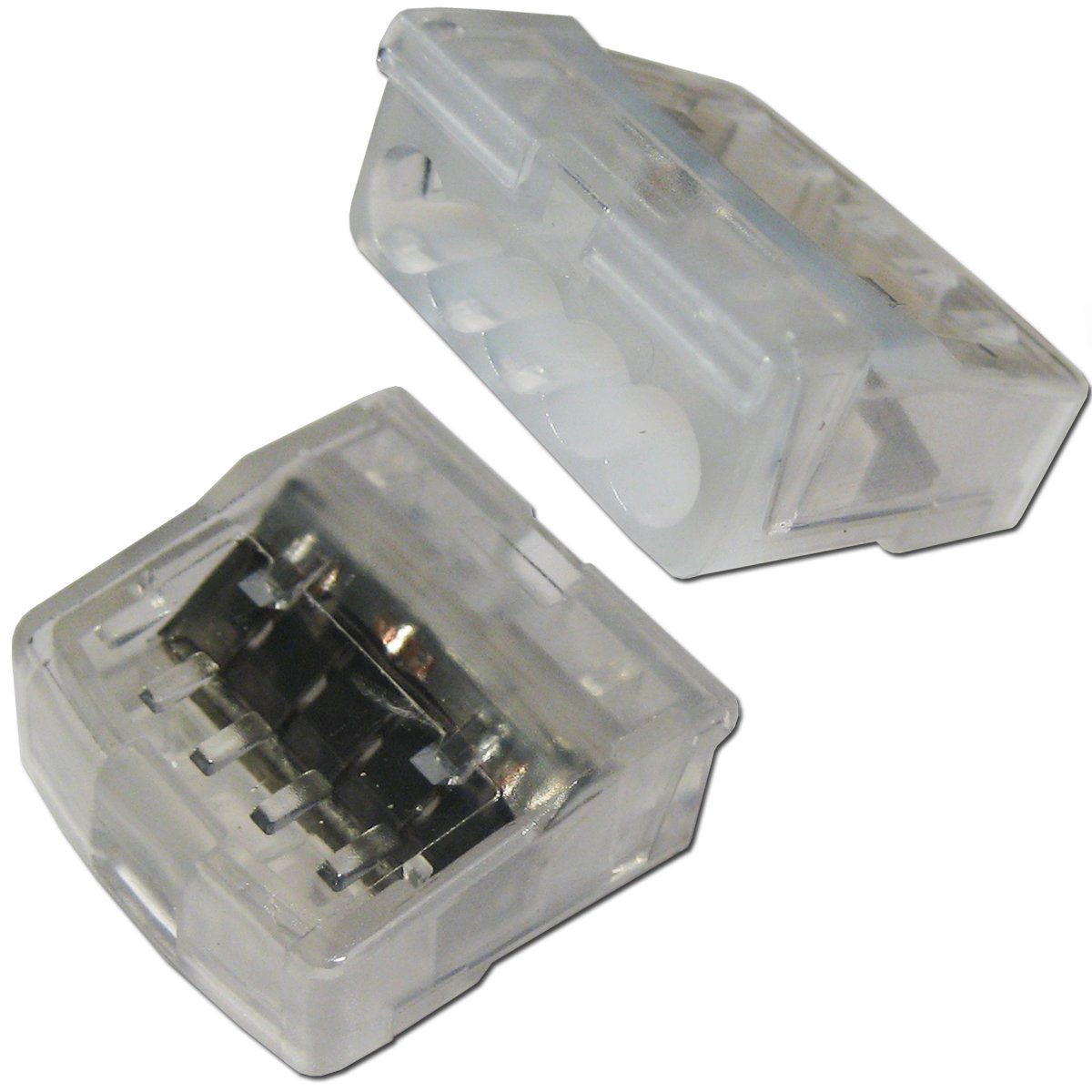 250er Großpackung Dosenklemmen, 5-polig, 1-2,5mm² transparent, 250 Stück Dosenklemmen für Kupferleiter von 1,0-2,5mm², 5 Klemmstellen