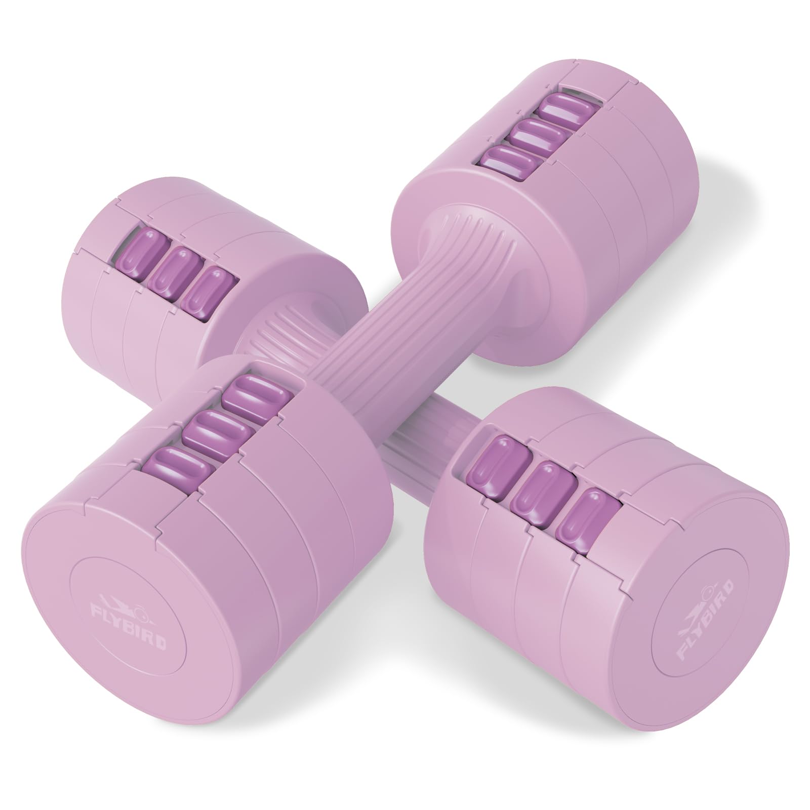 FLYBIRD Dumbbell Sets for Women, 5lbx2 Dumbbells Set at Home, 2lb 3lb 4lb 5lb Fast Adjustable Weight Changing, Easy Storage Light Weights Dumbbells for Home Gym Exercises & Fitness