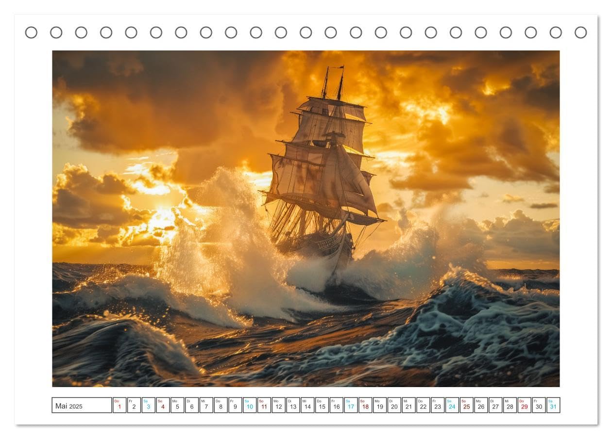 Wind und Wogen (Tischkalender 2025 DIN A5 quer), CALVENDO Monatskalender: Mit unseren erfahrenen Kapitänen und erstklassigen Crewmitgliedern führen ... Tagen der Seefahrt. (CALVENDO Mobilitaet)