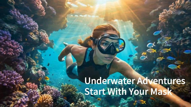 Aegend Snorkel Mask Adults 180° Panoramic Anti-Fog Leak-Proof Diving Goggles Swimming Gear miniatura 7