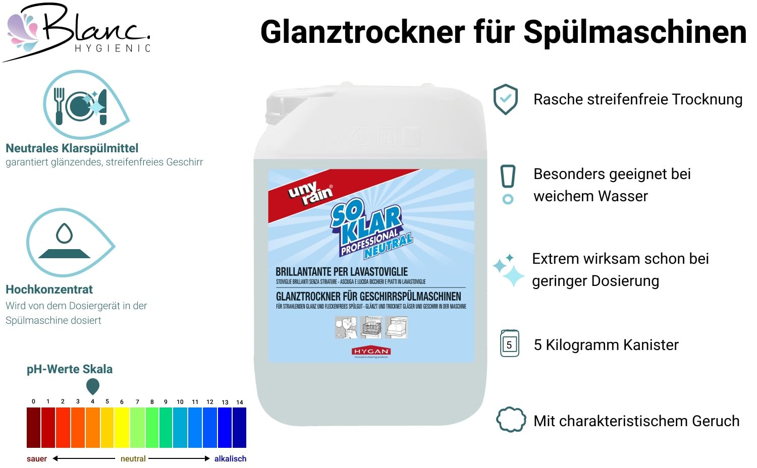 Glanztrockner Neutral 2x 5 kg für Spülmaschinen