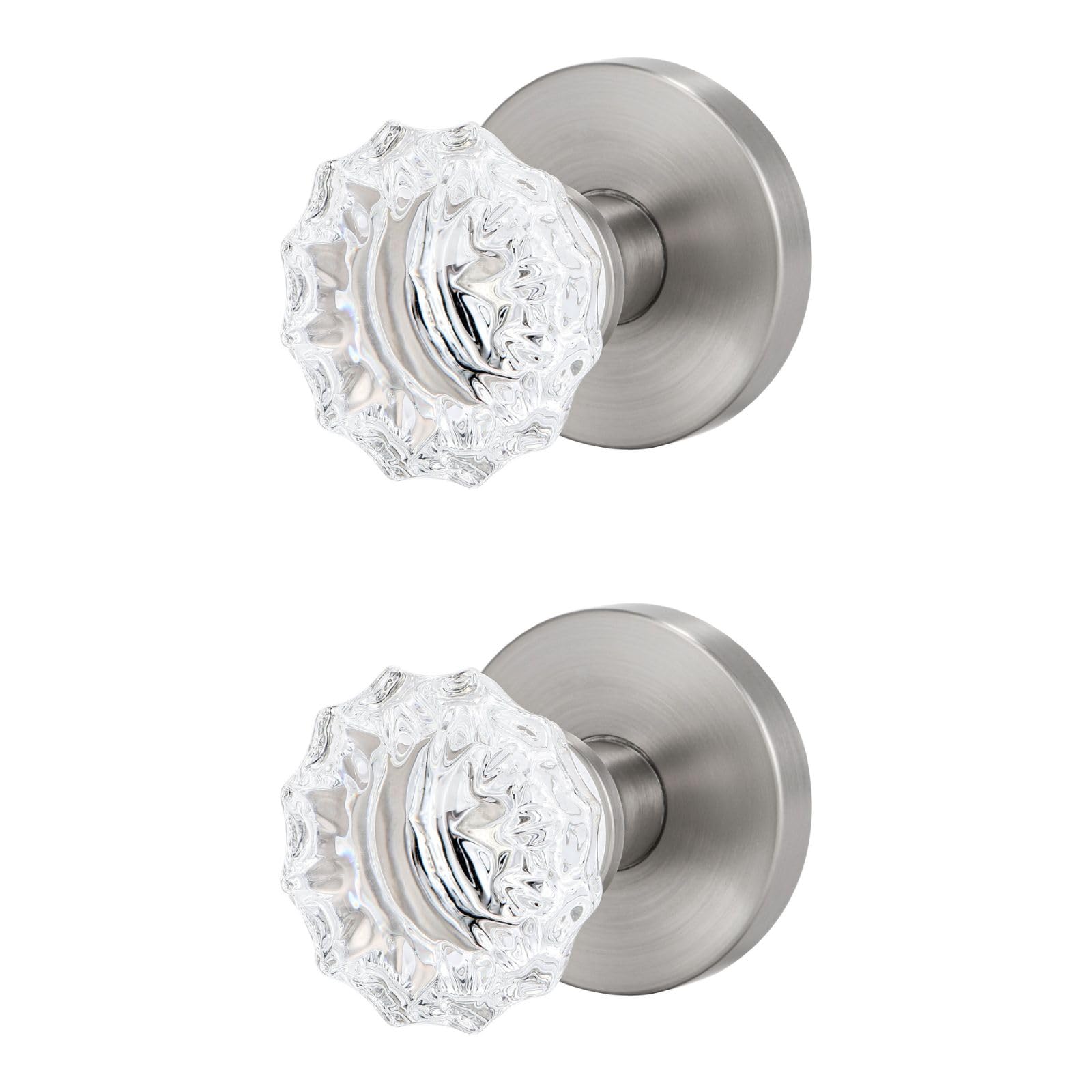 Black Crystal Door Knobs - 2 Pack Dummy Knobs -8
