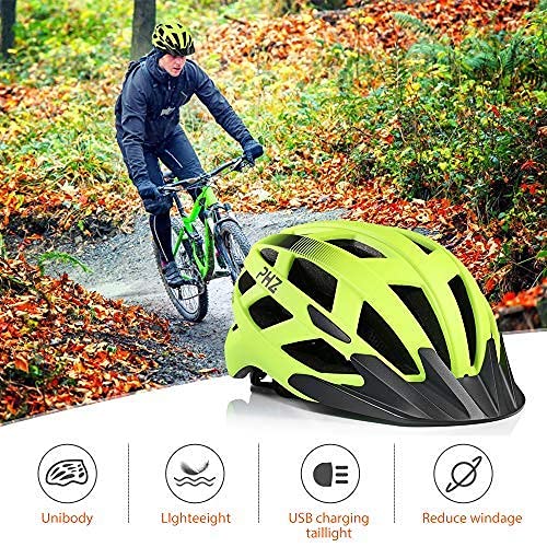 PHZ Bicycle Helmet with Safety LED Light Bike Cycle Road Mountain Skateboard Scooter Hoverboard CE Certified Adjustable… - Image 5