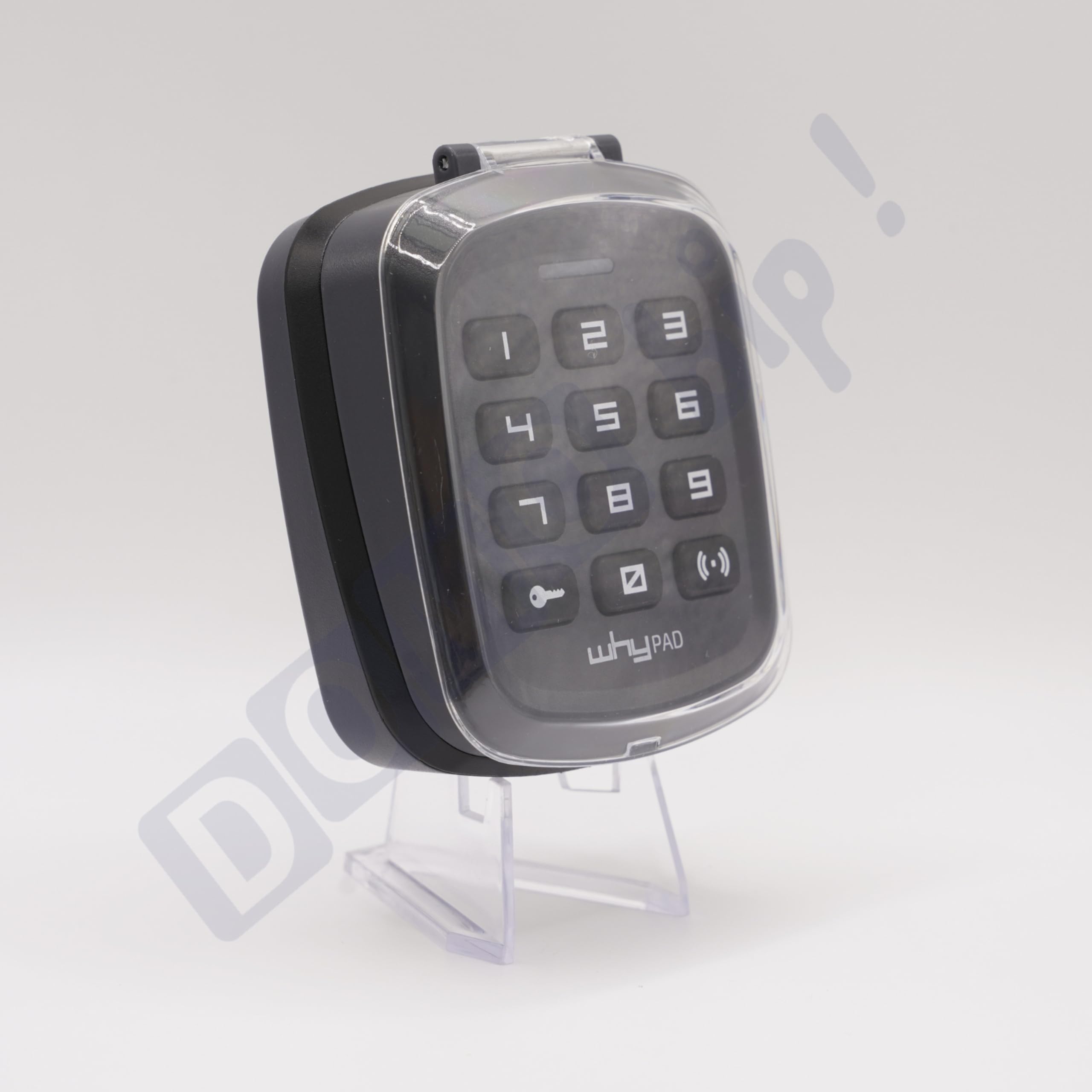 WHY EVO/WHY PAD 8991008 - Clavier à code radio universel noir pour portail & garage - Multi-fréquence & Marques 433/868 MHz - Code fixe & Rolling Code + 1 Goodies DOMOBIP (Noir - 8991008)