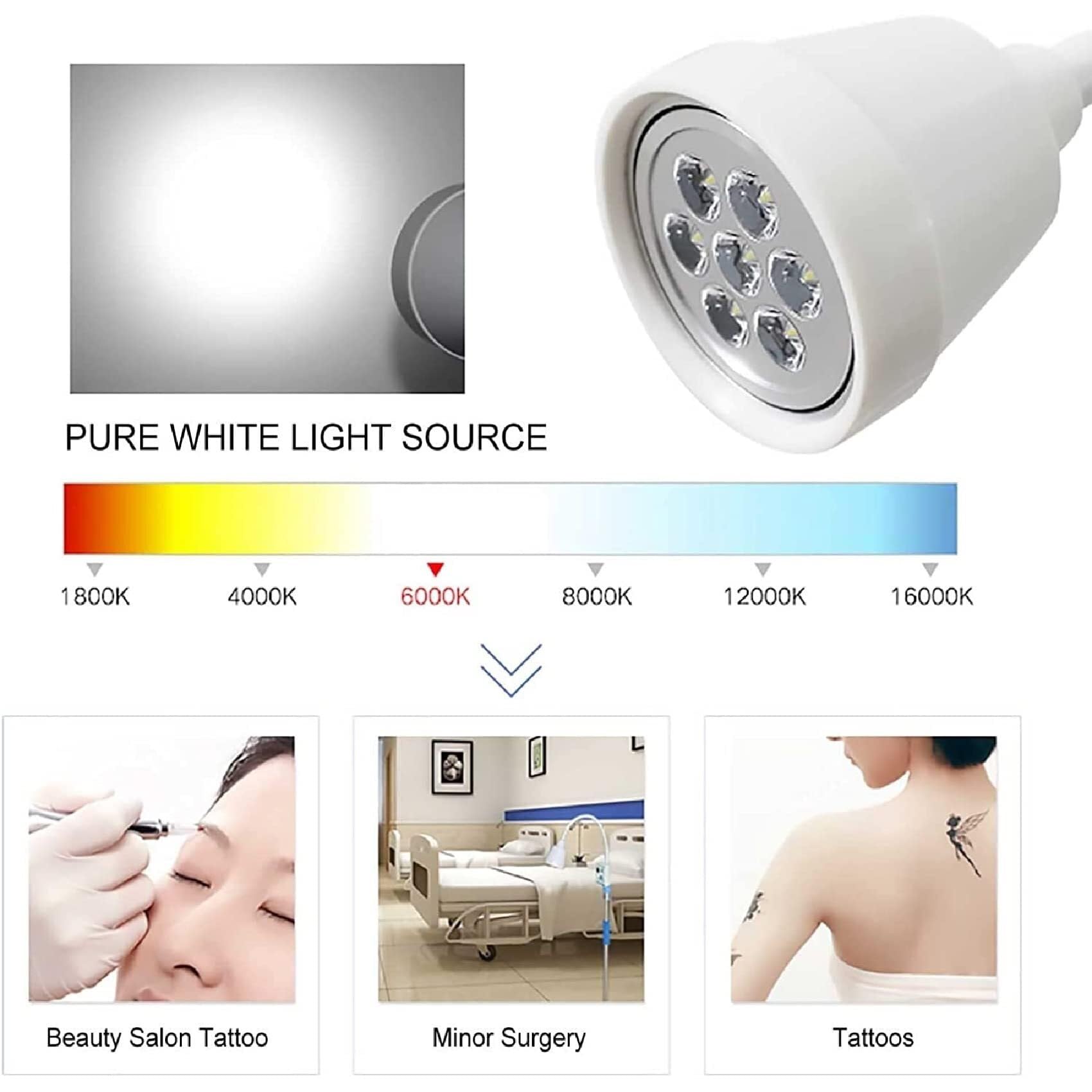 Lampada mobile senza ombre for uso medico dentale da pavimento, lampada for visita chirurgica a LED 7 * 3W, adatta for ginecologia, ambulatorio, animali domestici, odontoiatria, otorinolaringoiatria