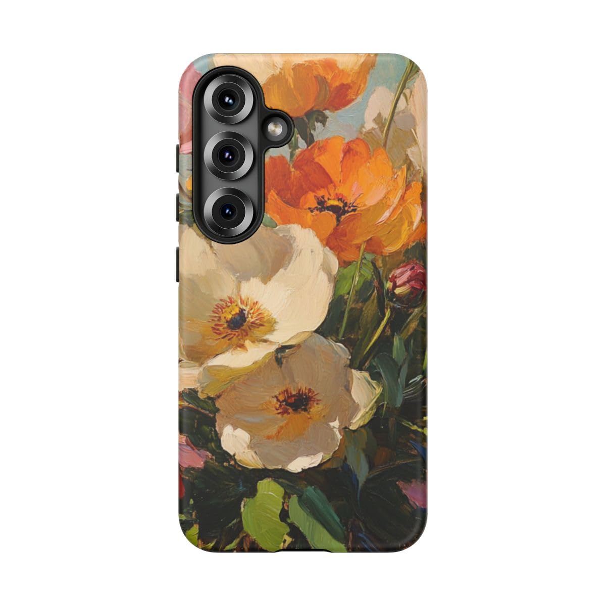 Coque Samsung S25 florale rigide mate pour protéger des rayures sans traces - 5