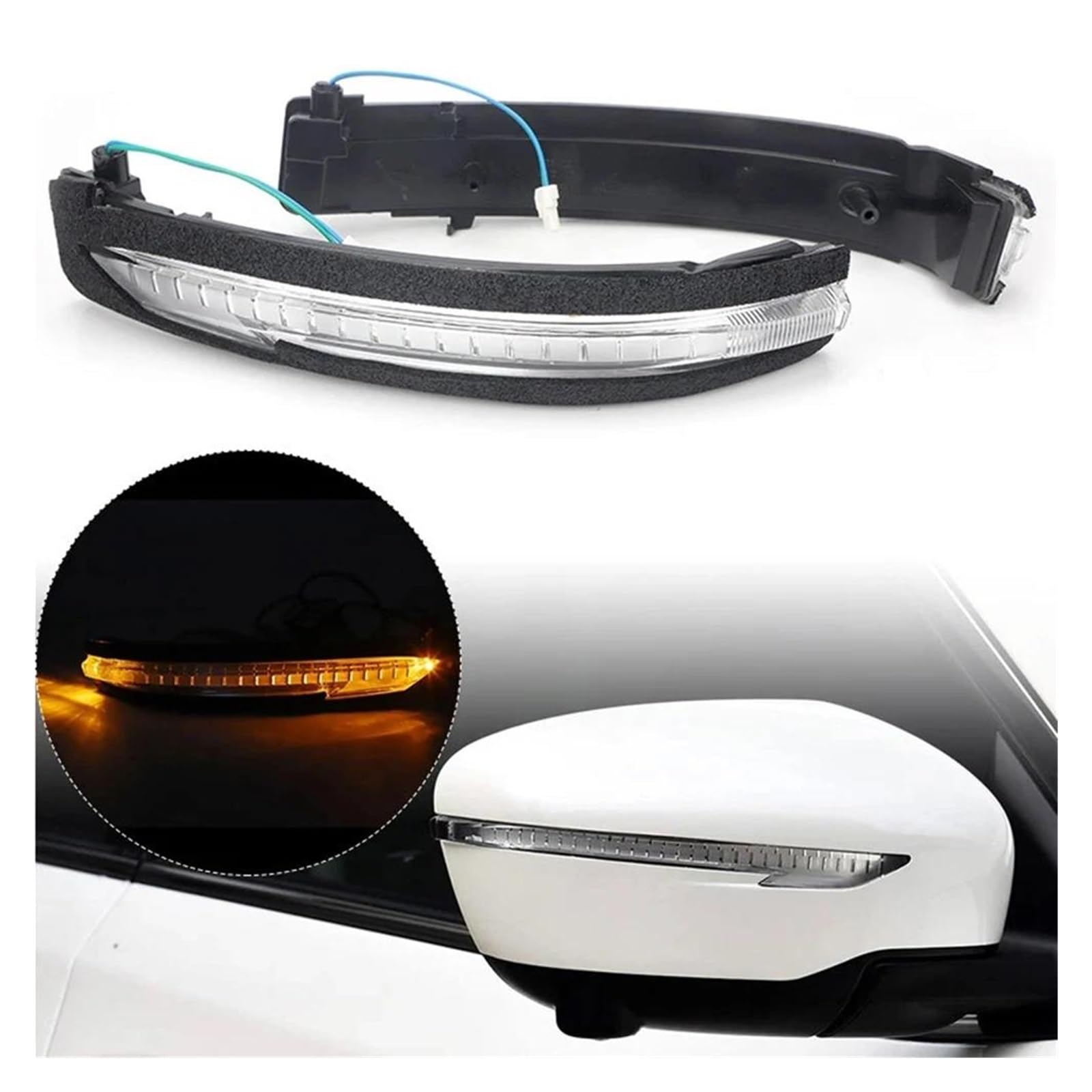 Luci Direzionali Per X-Trail T32 Per Qashqai J11 Per Murano Z52 2014-2019 Auto LED Indicatori Direzione Luce Retrovisore Specchio Laterale Indicatore Lampada Indicatore LED(Right)