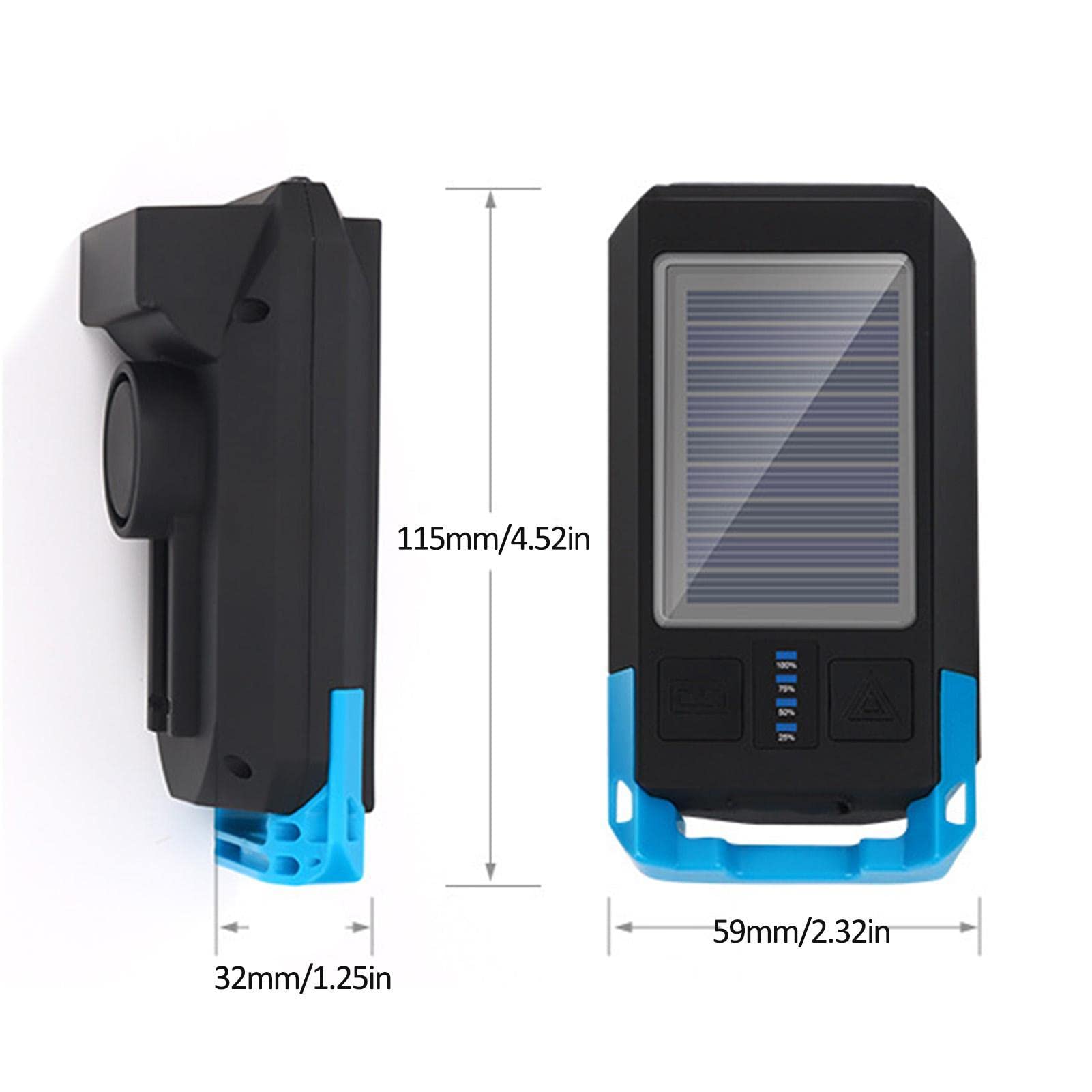 Amazon | 自転車用ライト 太陽光発電 - ホーン付き 4 モード バイク