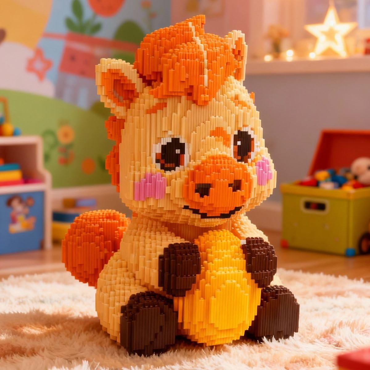 KeKeDuo Mikro Bausteine Sets, 6000+ Klemmbausteine 50CM Hoch Groß Pferd Modellbausatz, DIY Mini Bricks Tier Bauset Kreative Konstruktionsspielzeug Geschenke für Teenager und Erwachsene