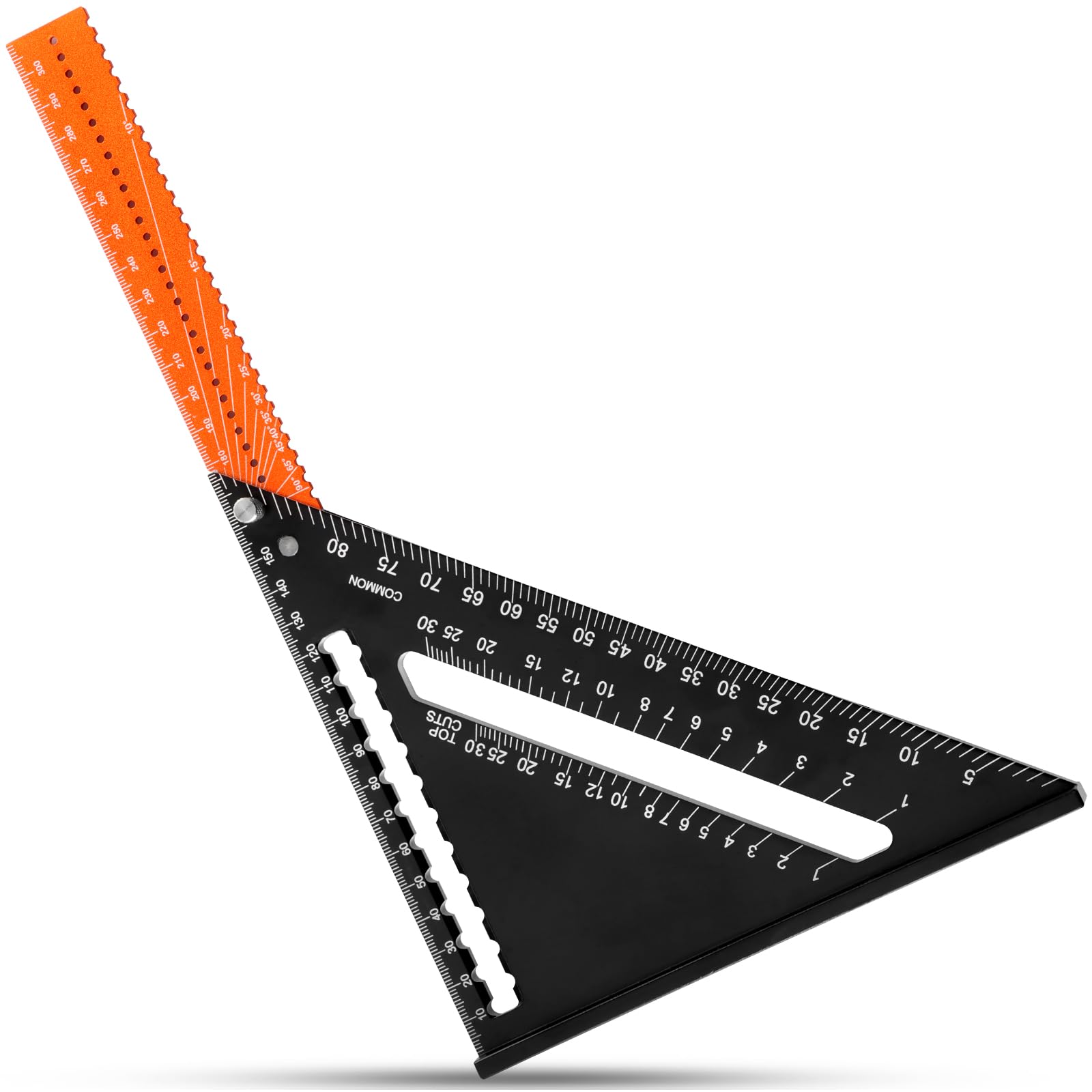 Carpenter Square Magnetic Rafter Square Aluminum Alloy Multi-Purpose Carpenter Tools with 6 Inch Foldable Ruler Bar Carpenter Measuring Ruler Adjustable Square Ruler for Woodworking Measuring Tools